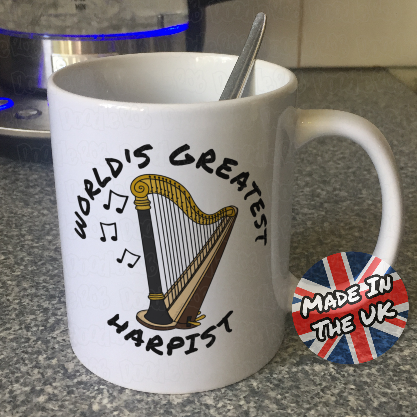 Harpist Mug - World's Greatest Harpist - Harp Teacher Gift - String Musician Gift