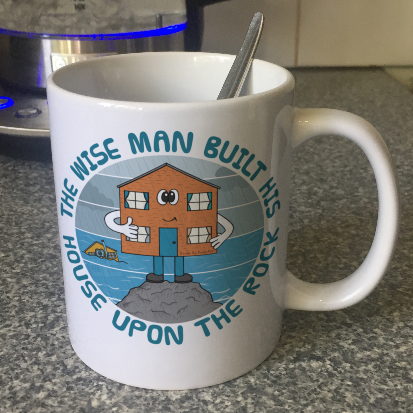 Funny Christian Mug - The Wise Man Built His House Upon The Rock - Matthew 7 - Gift For Church Pastor