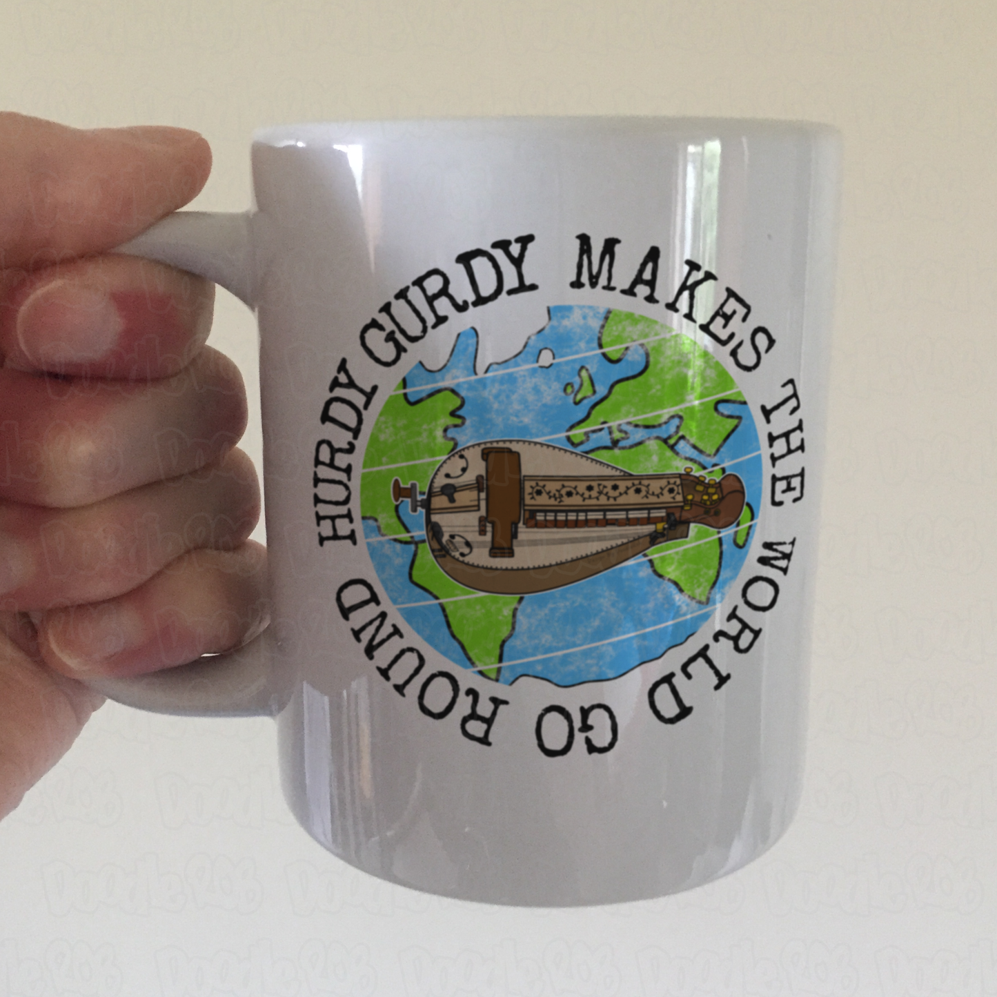Hurdy Gurdy Mug - Hurdy Gurdy Makes The World Go Round - Gift For Gurdyist
