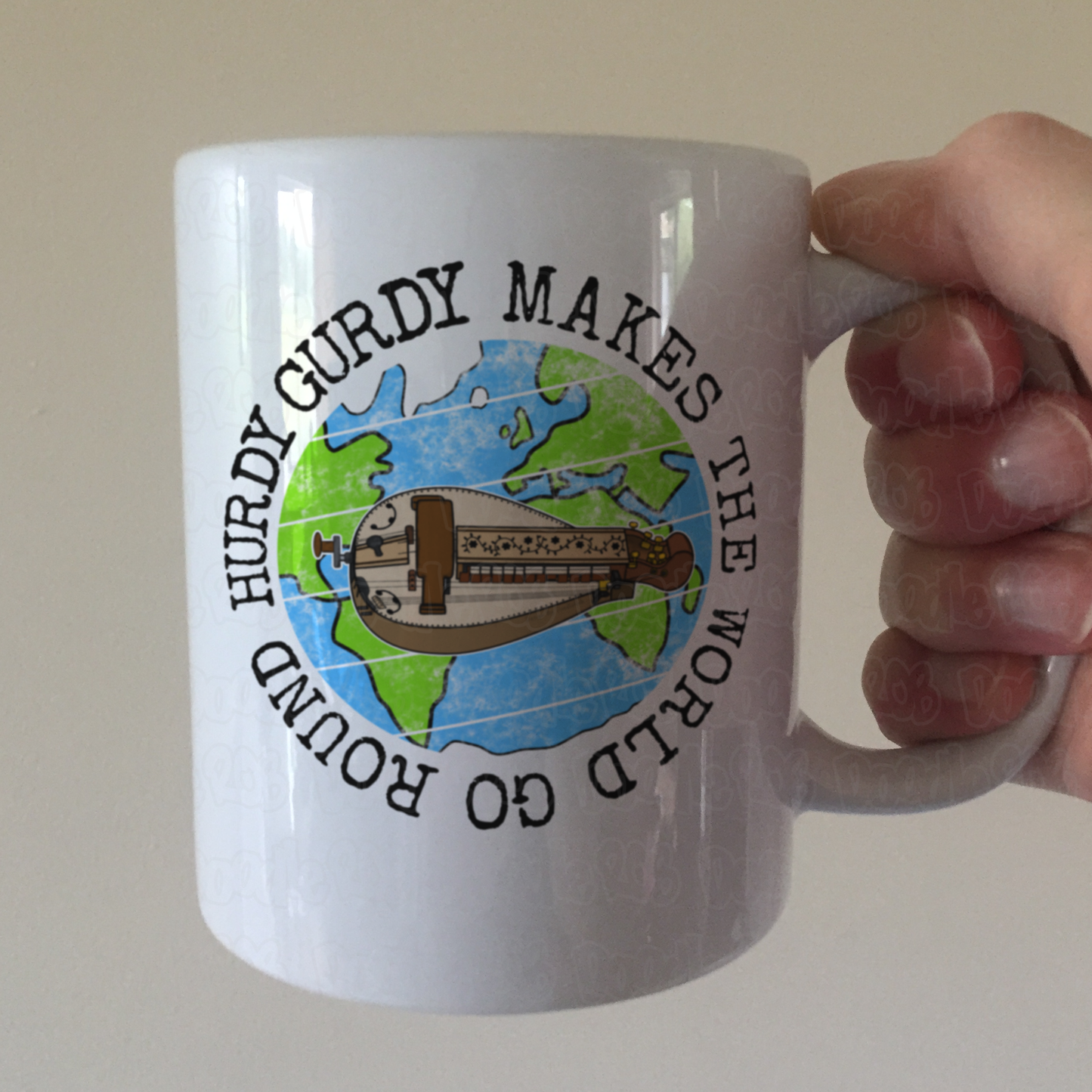 Hurdy Gurdy Mug - Hurdy Gurdy Makes The World Go Round - Gift For Gurdyist