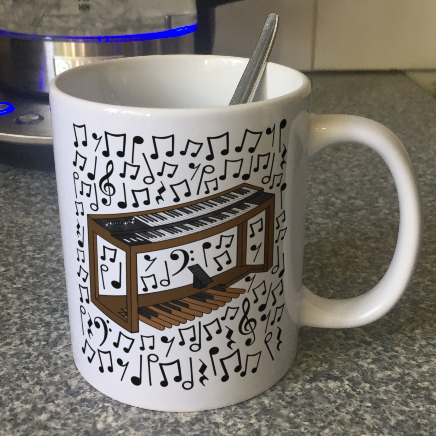 Jazz Organ Musical Notes Mug - Gift For Organist - Keyboard Player Mug - Jazz Musician Gift