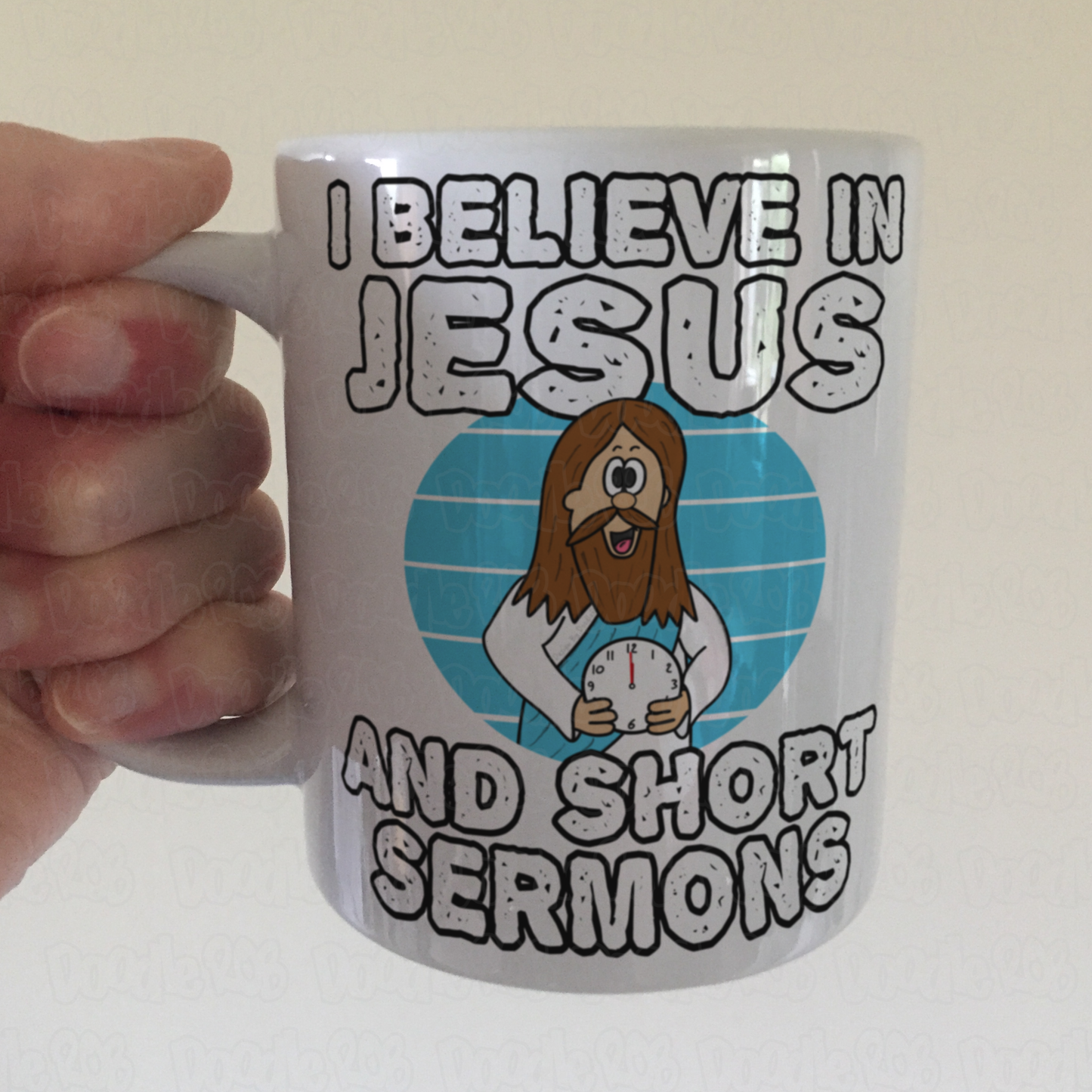 Funny Church Mug - I Believe In Jesus And Short Sermons - Gift For Christian Minister