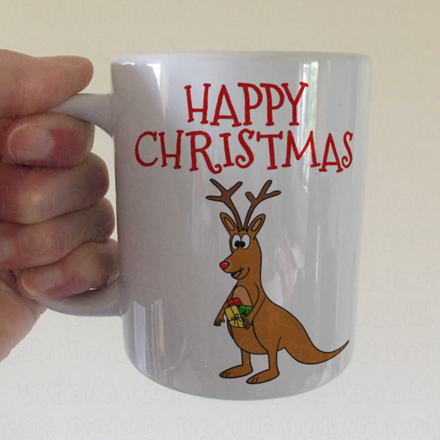 Kangaroo Christmas Mug - Wildlife Lover Xmas Gift - Funny Animal Xmas Gift