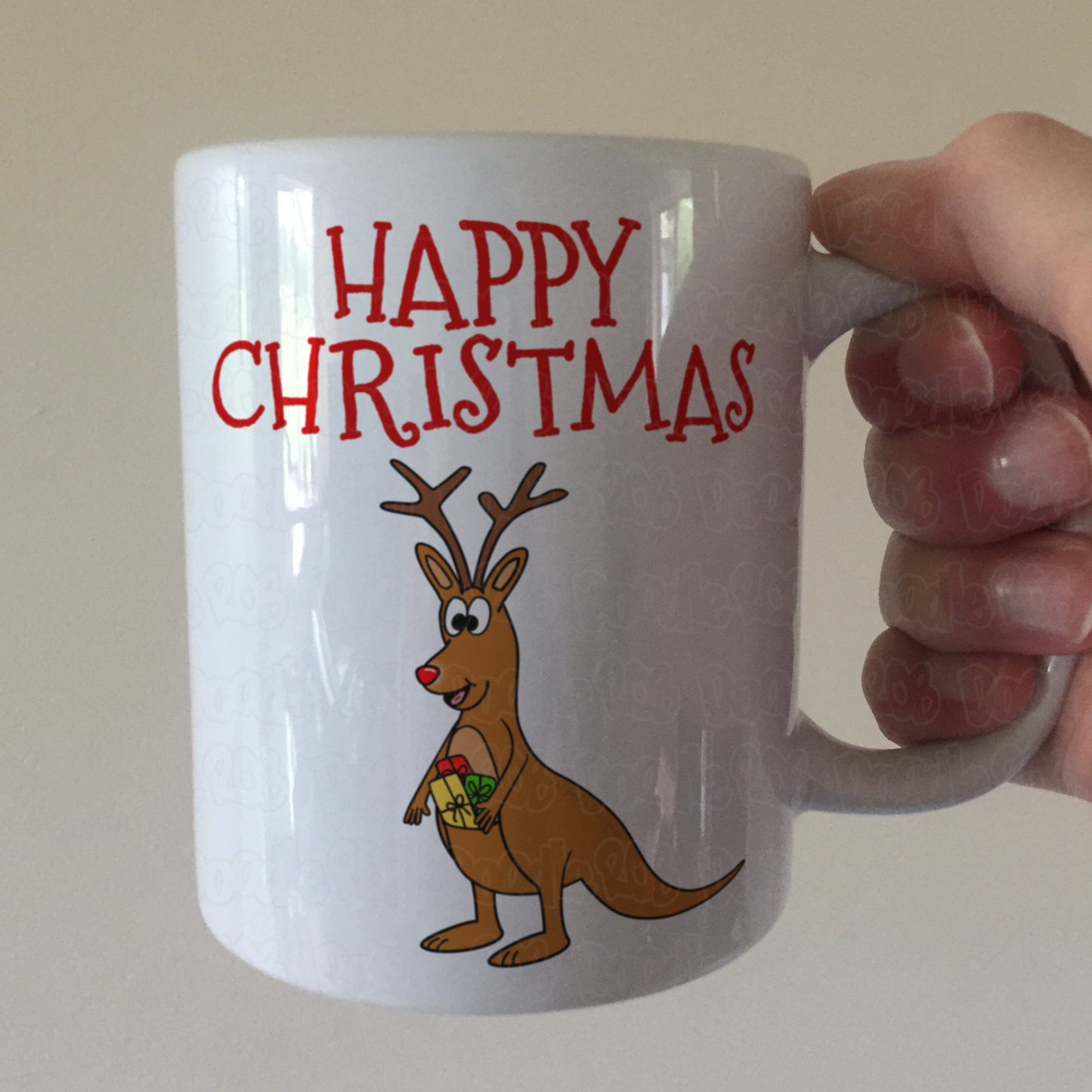 Kangaroo Christmas Mug - Wildlife Lover Xmas Gift - Funny Animal Xmas Gift