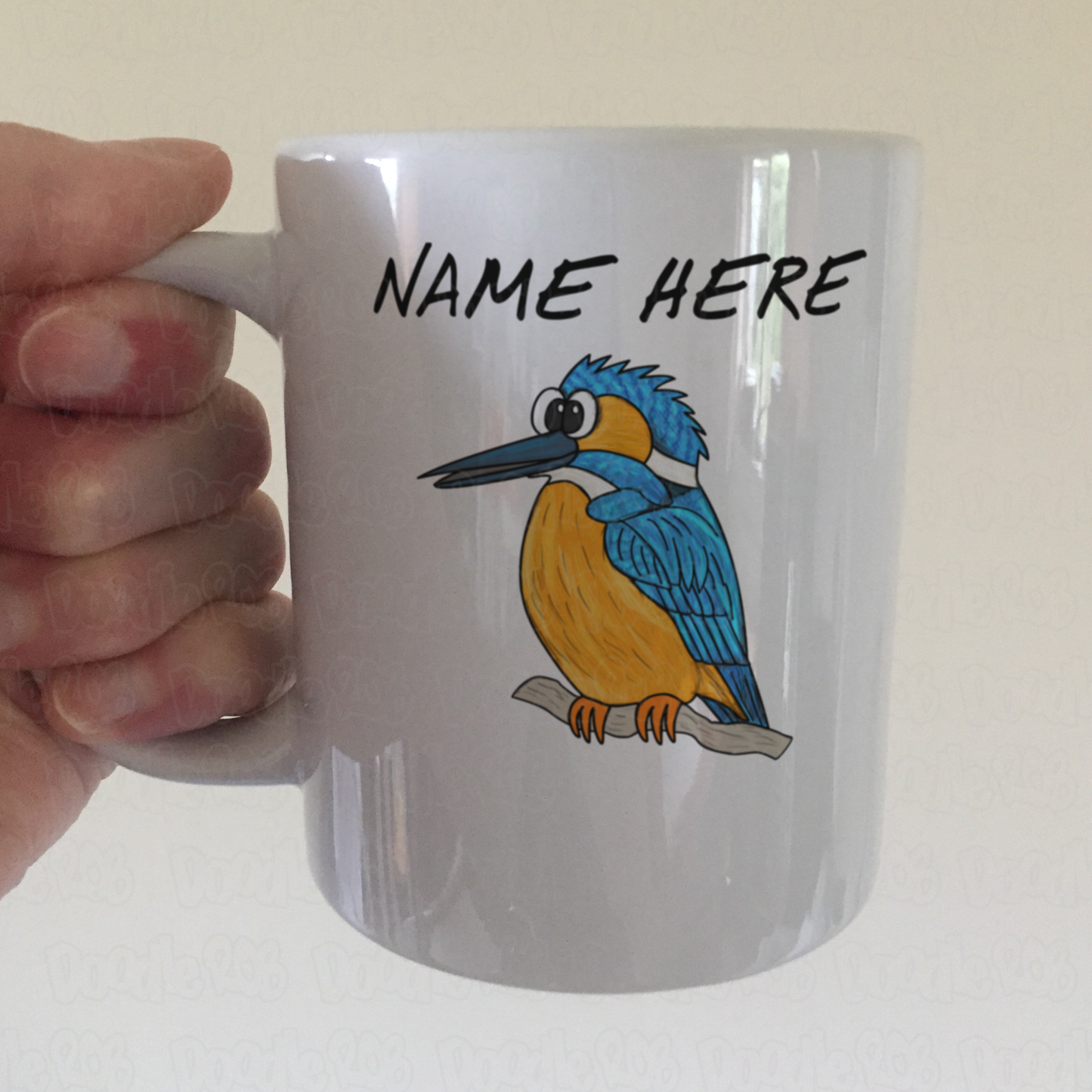 Kingfisher Bird Personalised Mug - Custom Wildlife Mug - Gift For Bird Watcher