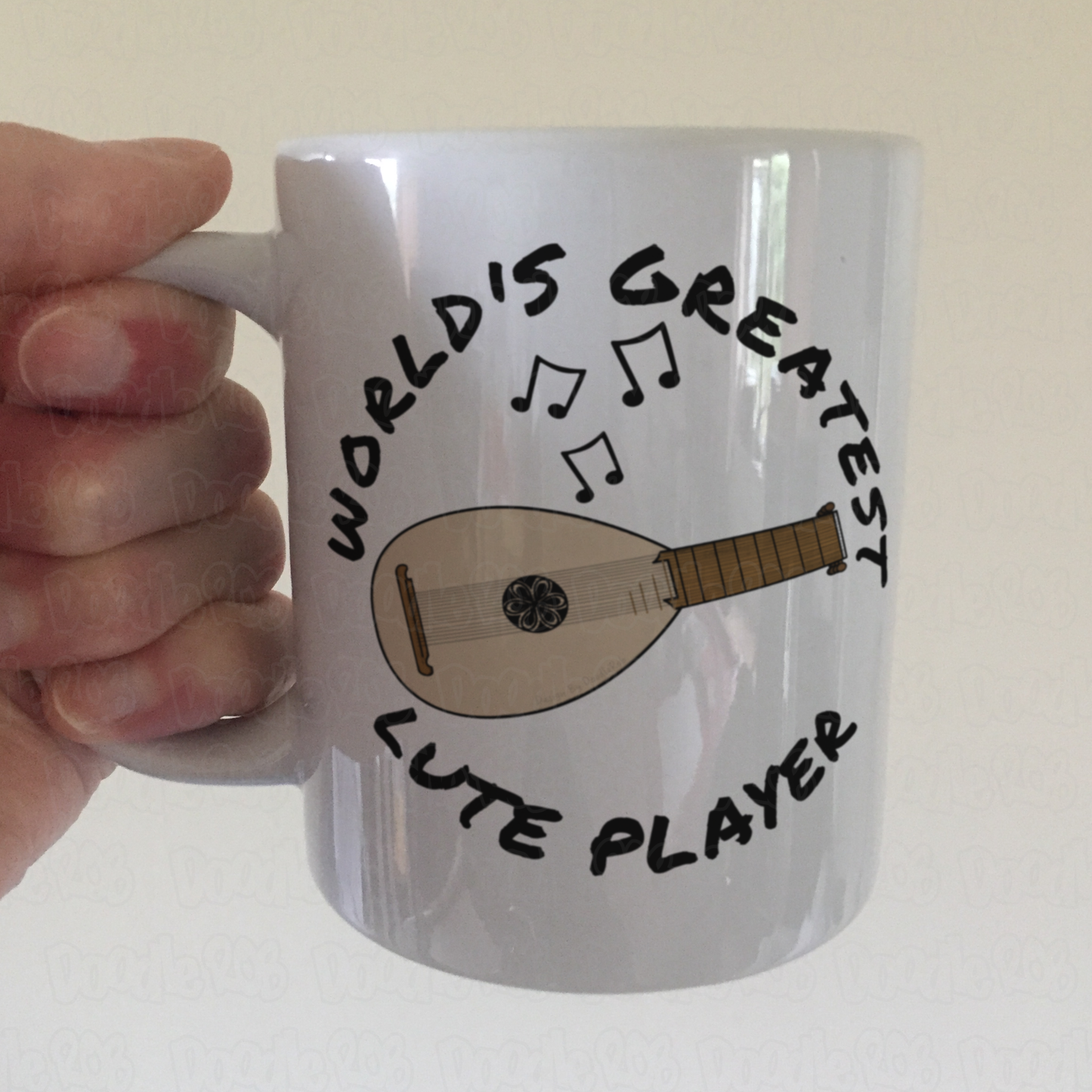 Lute Player Mug - World's Greatest Lute Player - Gift For Lutenist - Folk Musician Mug