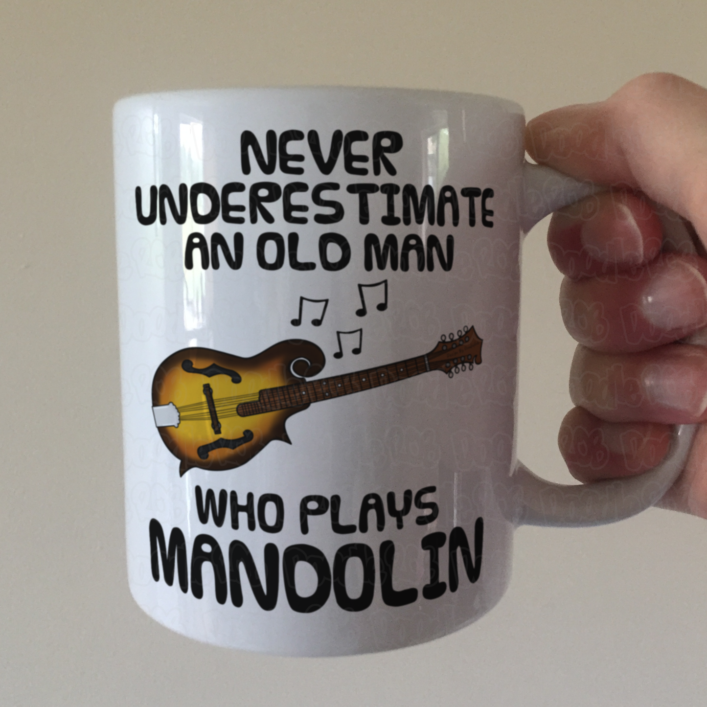 Funny Mandolin Mug - Never Underestimate An Old Man Who Plays Mandolin - Mandolinist Folk Musician Gift For Him