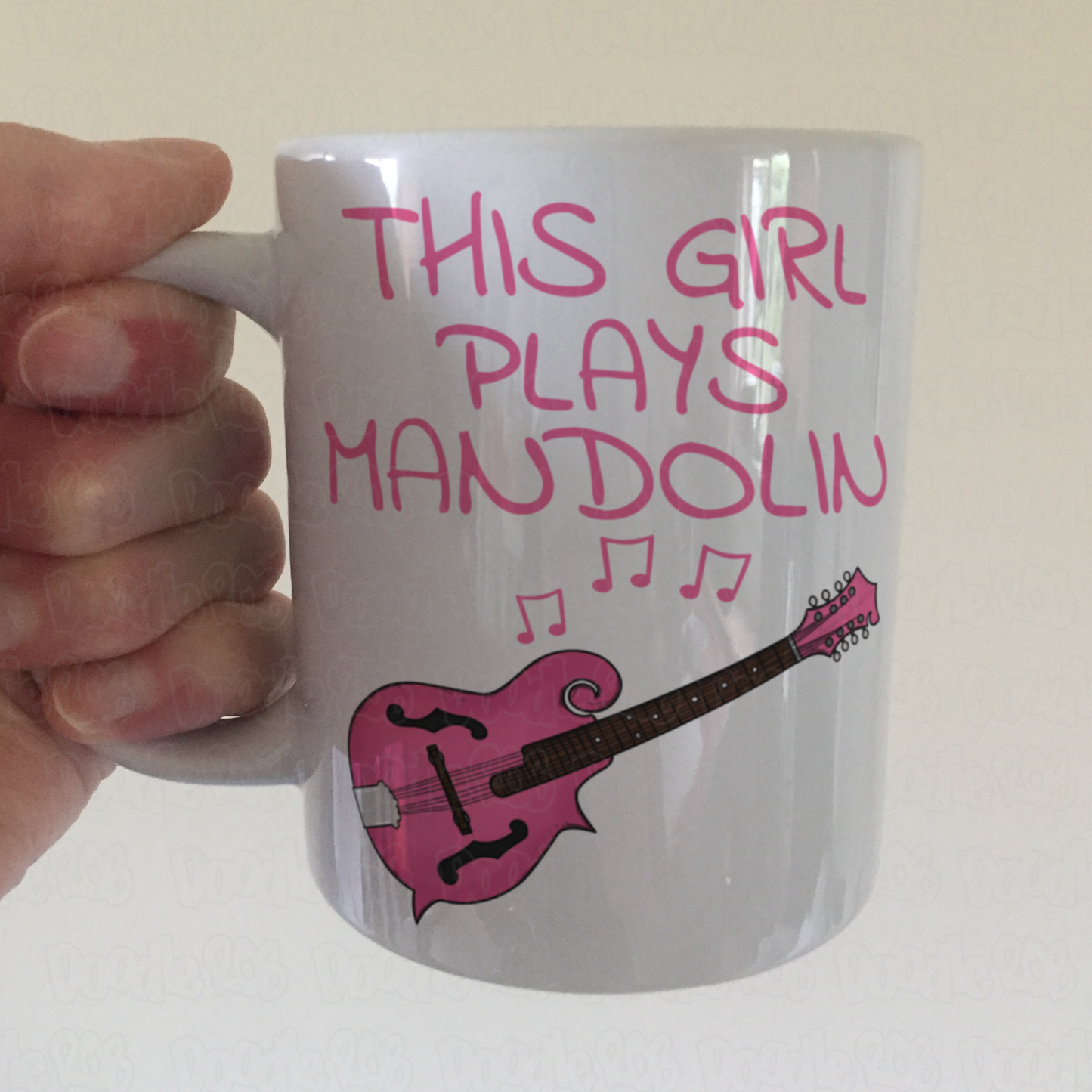 Girl's Mandolin Mug - This Girl Plays Mandolin - Female Mandolinist Gift - Musician Gift For Her