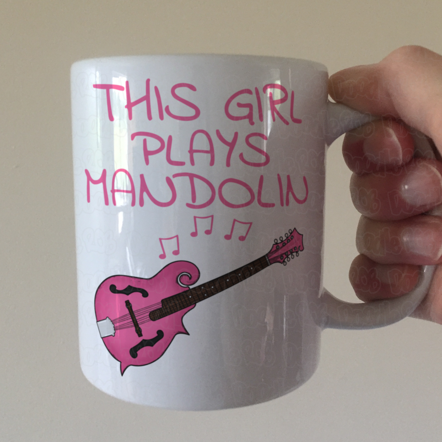 Girl's Mandolin Mug - This Girl Plays Mandolin - Female Mandolinist Gift - Musician Gift For Her