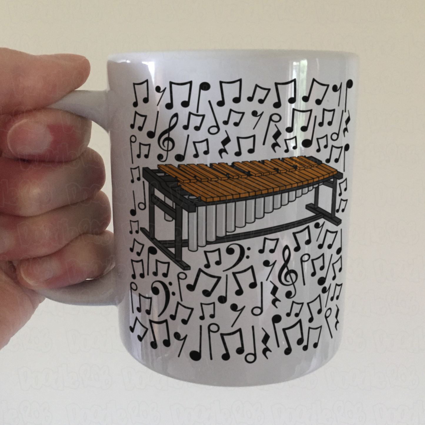 Marimba Musical Notes Mug - Gift For Percussionist - Percussion Teacher Mug - Orchestral Musician Gift