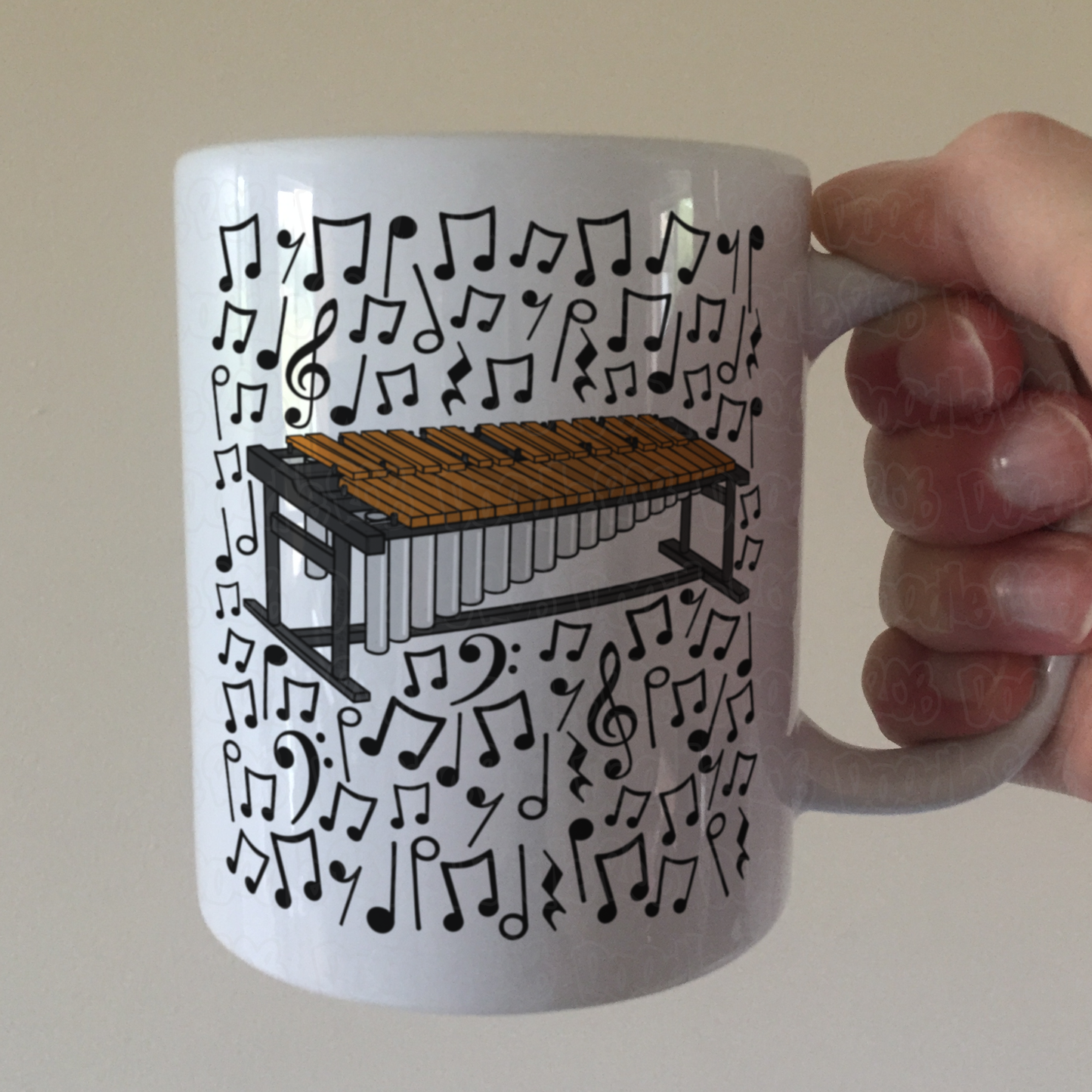 Marimba Musical Notes Mug - Gift For Percussionist - Percussion Teacher Mug - Orchestral Musician Gift