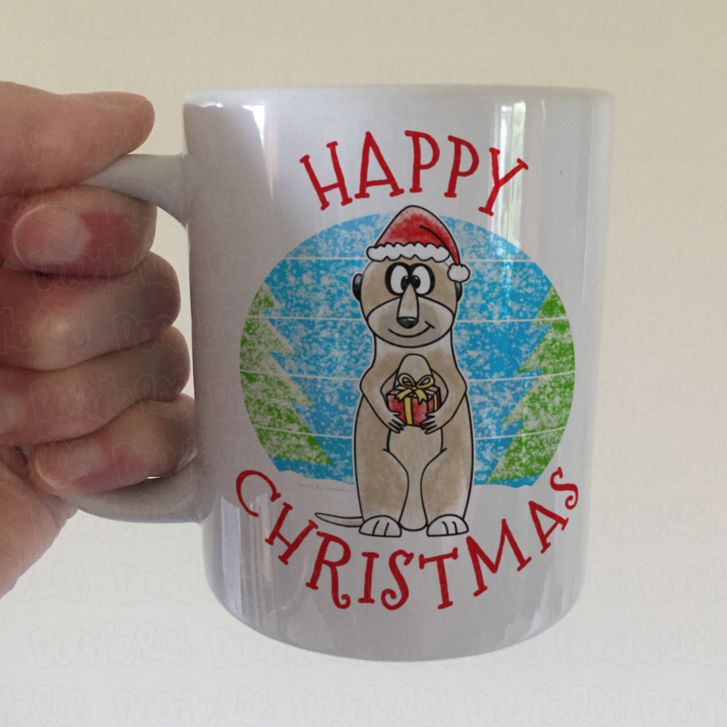 Meerkat Christmas Mug - Wildlife Lover Xmas Gift - Funny Meerkat Gift