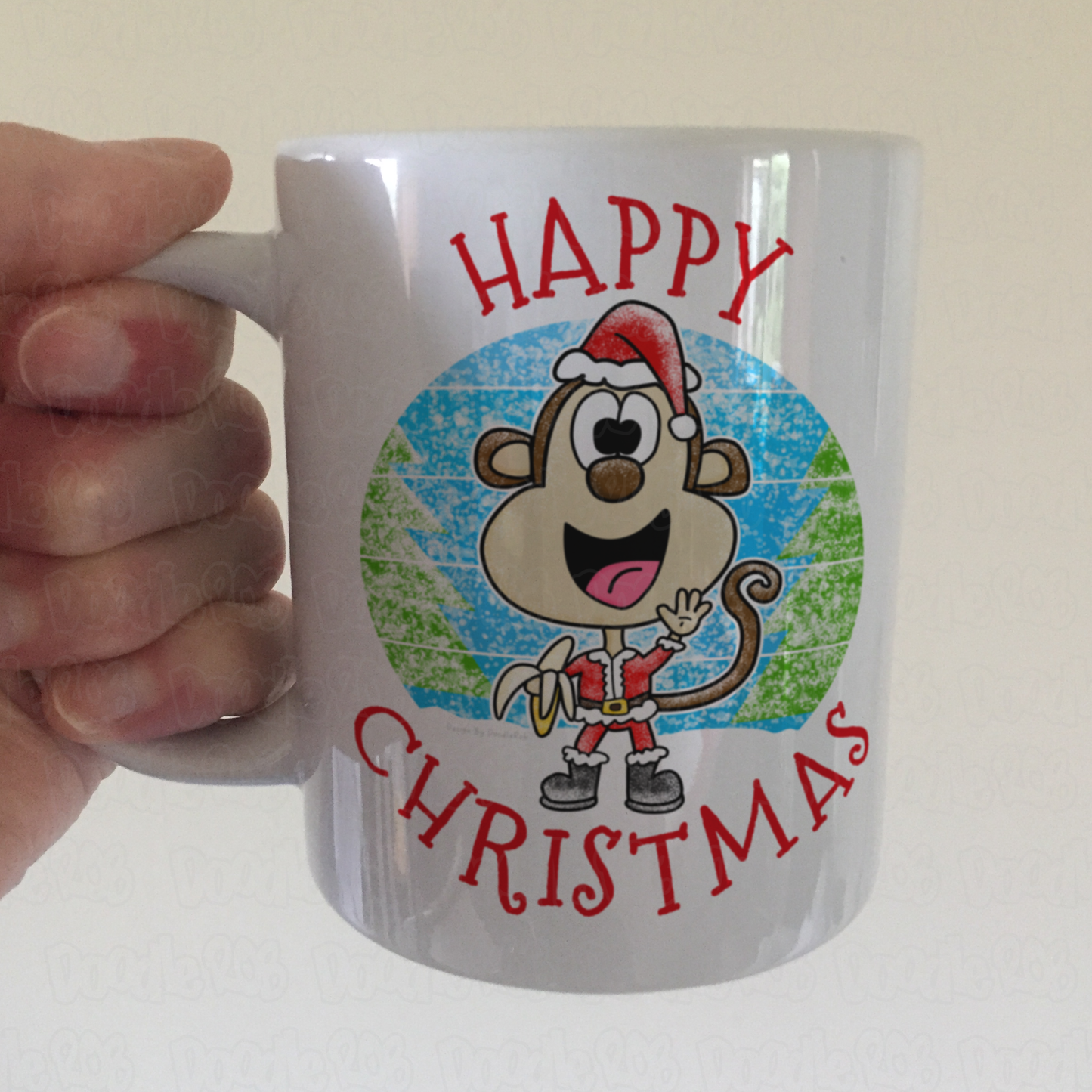 Monkey Christmas Mug - Wildlife Lover Xmas Gift - Funny Animal Xmas Gift