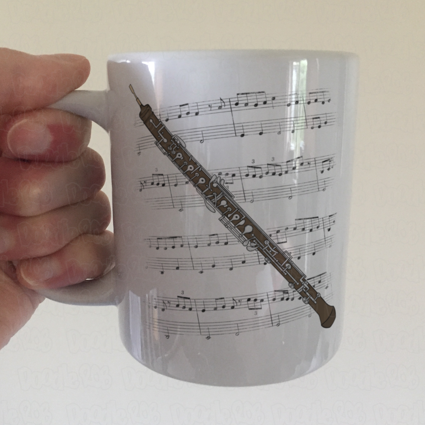 Oboe Music Notation Mug (Colour) - Gift For Oboist - Woodwind Musician Gift