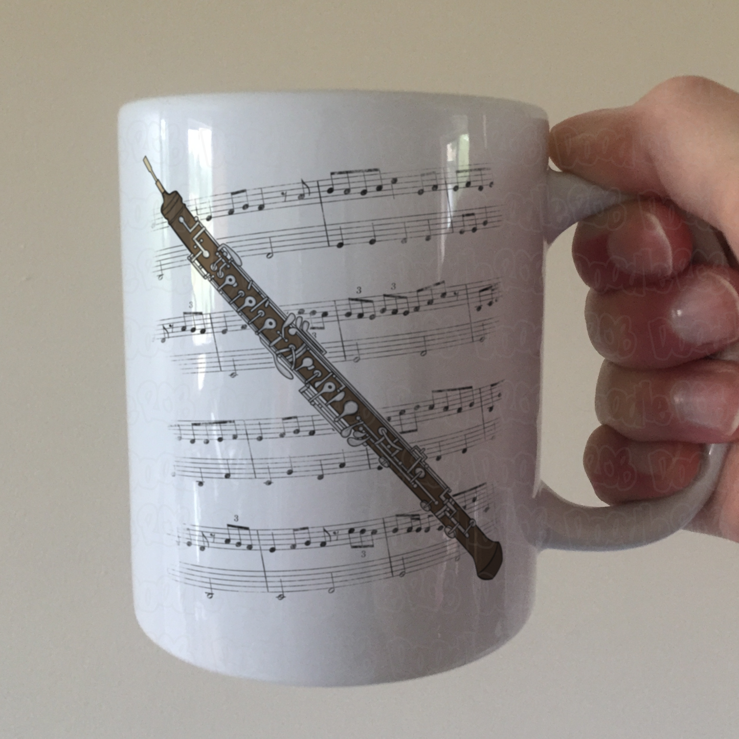 Oboe Music Notation Mug (Colour) - Gift For Oboist - Woodwind Musician Gift