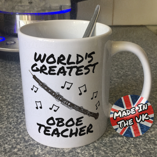 Oboe Teacher Mug - World's Greatest Oboe Teacher - Woodwind Teacher Gift