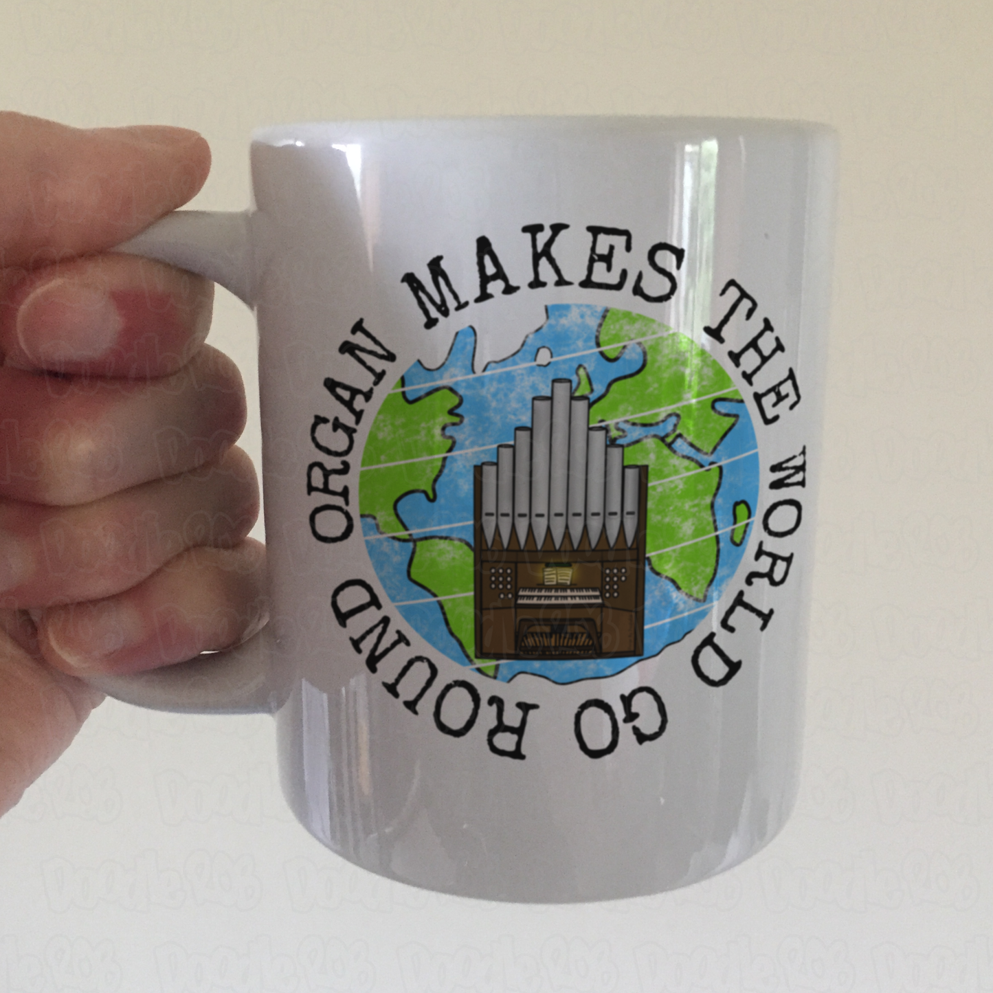 Church Organ Mug - Organ Makes The World Go Round - Church Organist Gift - Organ Teacher Mug