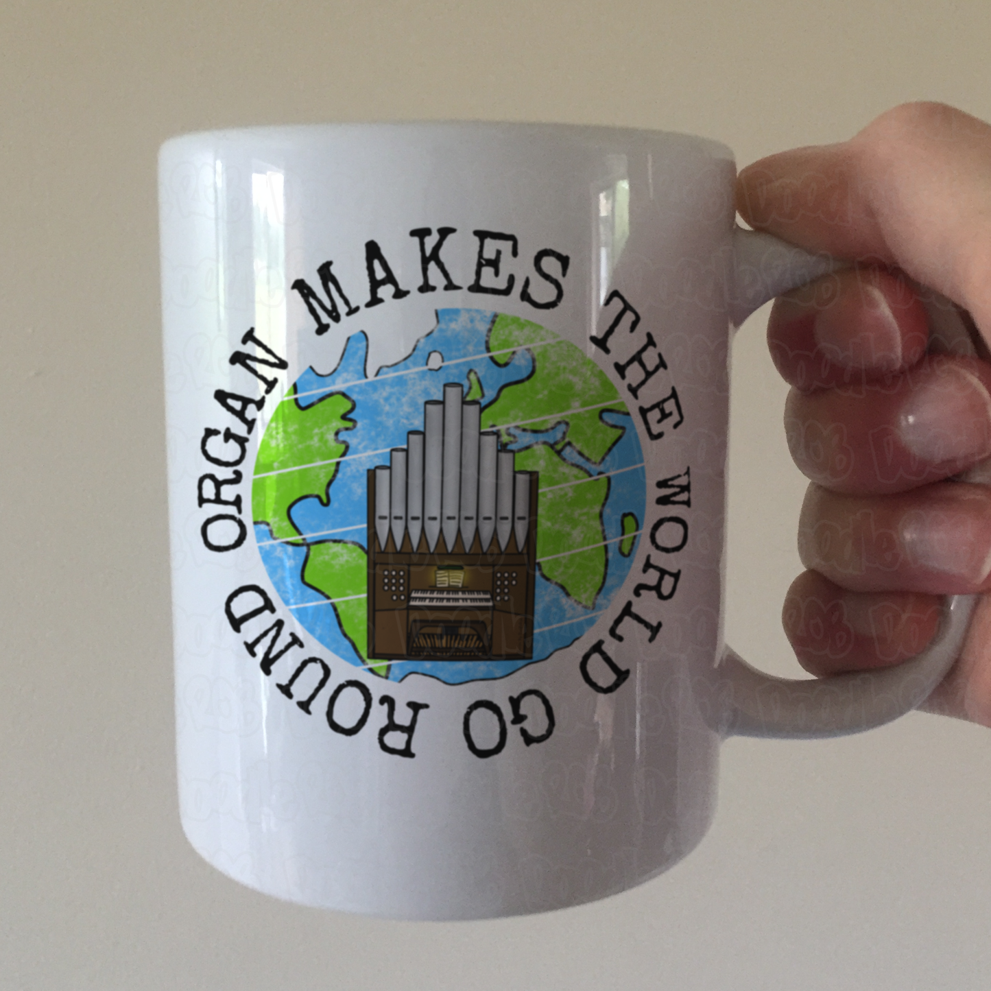 Church Organ Mug - Organ Makes The World Go Round - Church Organist Gift - Organ Teacher Mug
