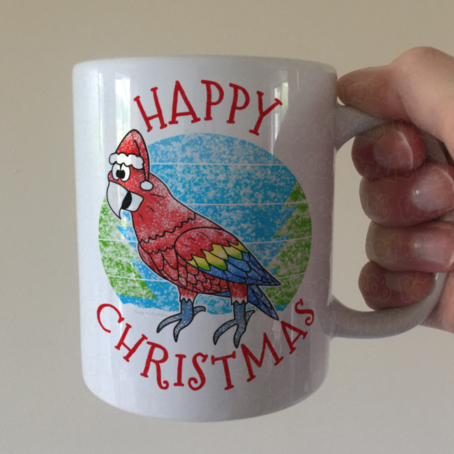 Parrot Christmas Mug - Bird Lover Xmas Gift - Funny Aviculture Mug - Wildlife Lover Christmas Gift