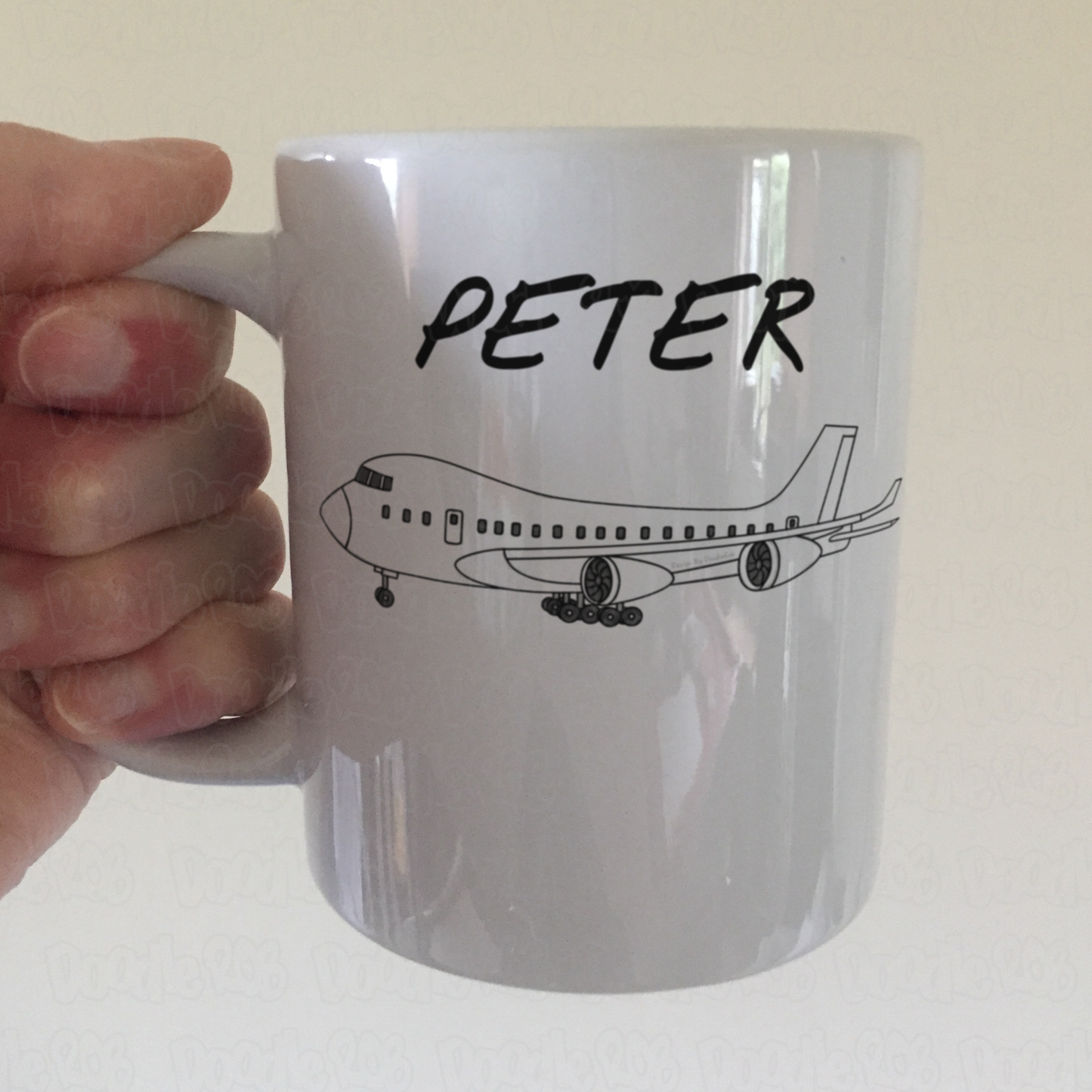 Pilot Personalised Mug - Passenger Jet Plane Custom Mug - Gift For Aviation Enthusiast
