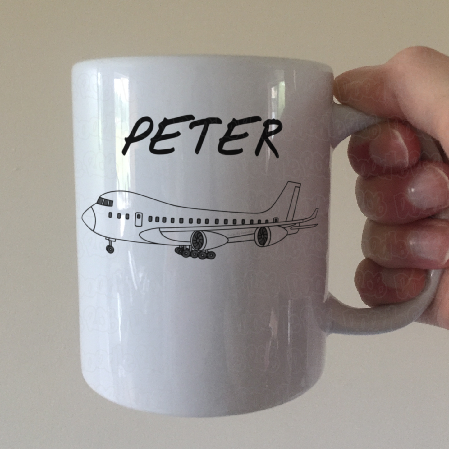 Pilot Personalised Mug - Passenger Jet Plane Custom Mug - Gift For Aviation Enthusiast