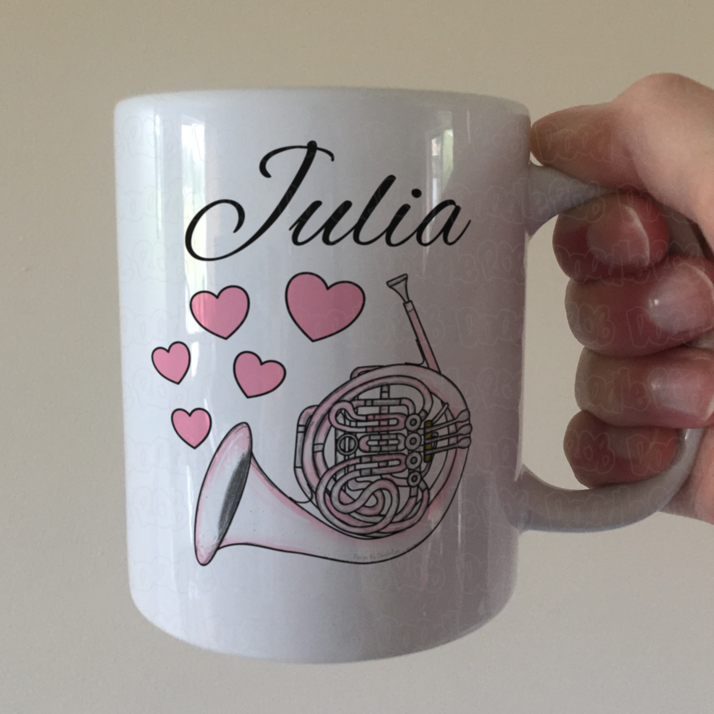 French Horn Wedding Personalised Mug - Brass Musician Custom Gift