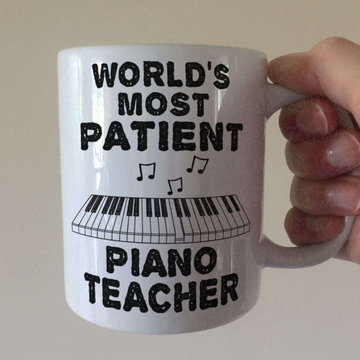 Funny Piano Teacher Mug - World's Most Patient Piano Teacher - Sarcastic Music Teacher Gift