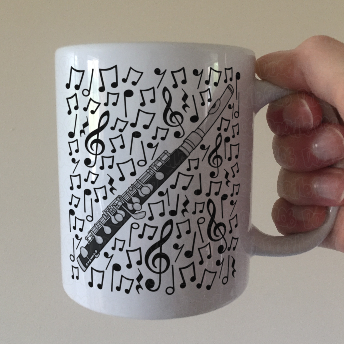 Piccolo Musical Notes Mug - Gift For Piccoloist - Woodwind Musician Orchestra Gift