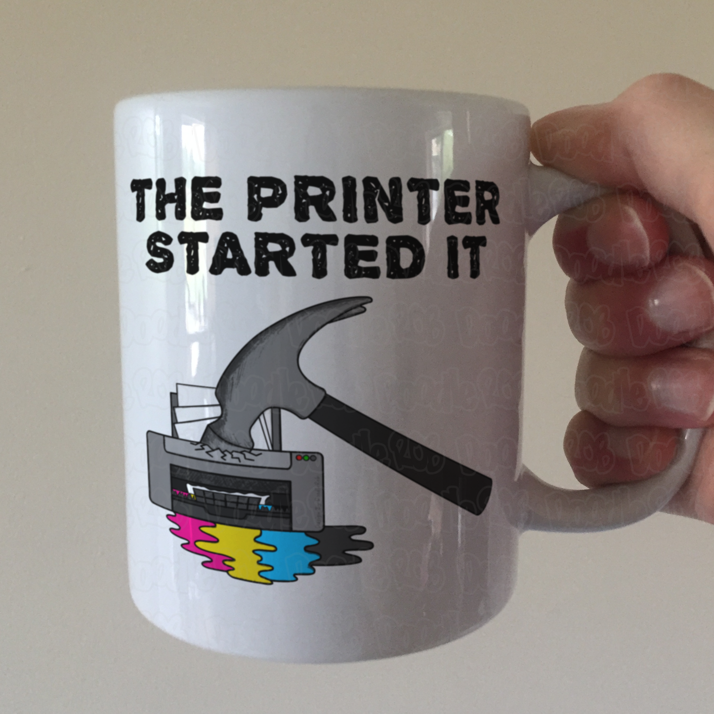 Funny Office Mug - The Printer Started It - Computer Expert Gift - IT Humour Mug