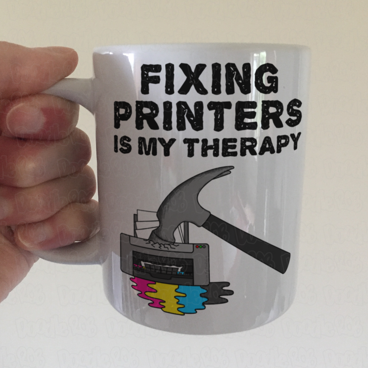 Funny Printer Mug - Fixing Printers Is My Therapy - IT Technician Gift - Sarcastic Office Mug
