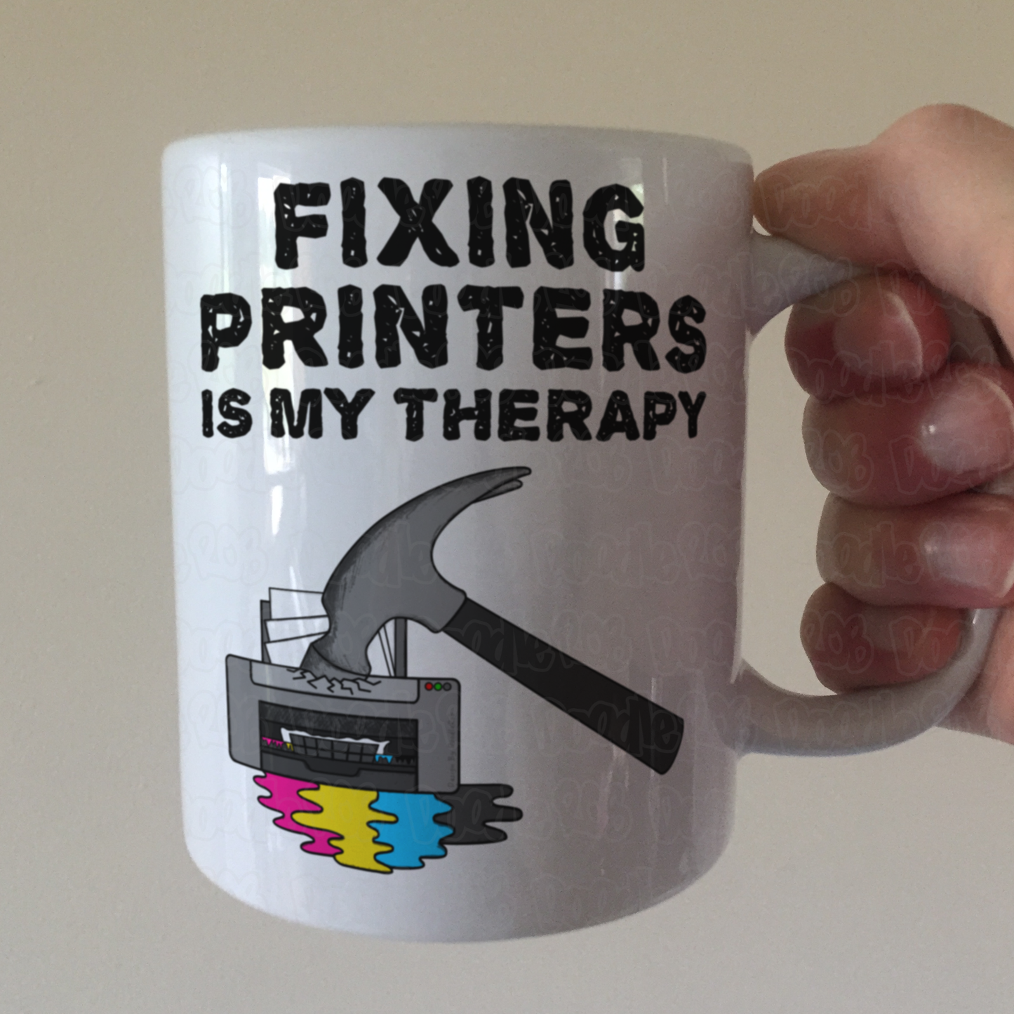 Funny Printer Mug - Fixing Printers Is My Therapy - IT Technician Gift - Sarcastic Office Mug