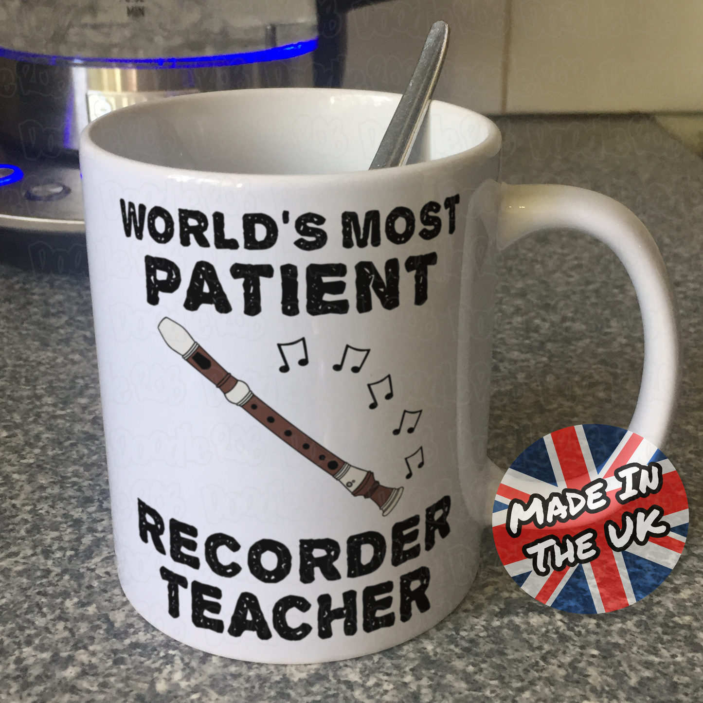 Funny Recorder Teacher Mug - World's Most Patient Recorder Teacher - Sarcastic Music Teacher Gift