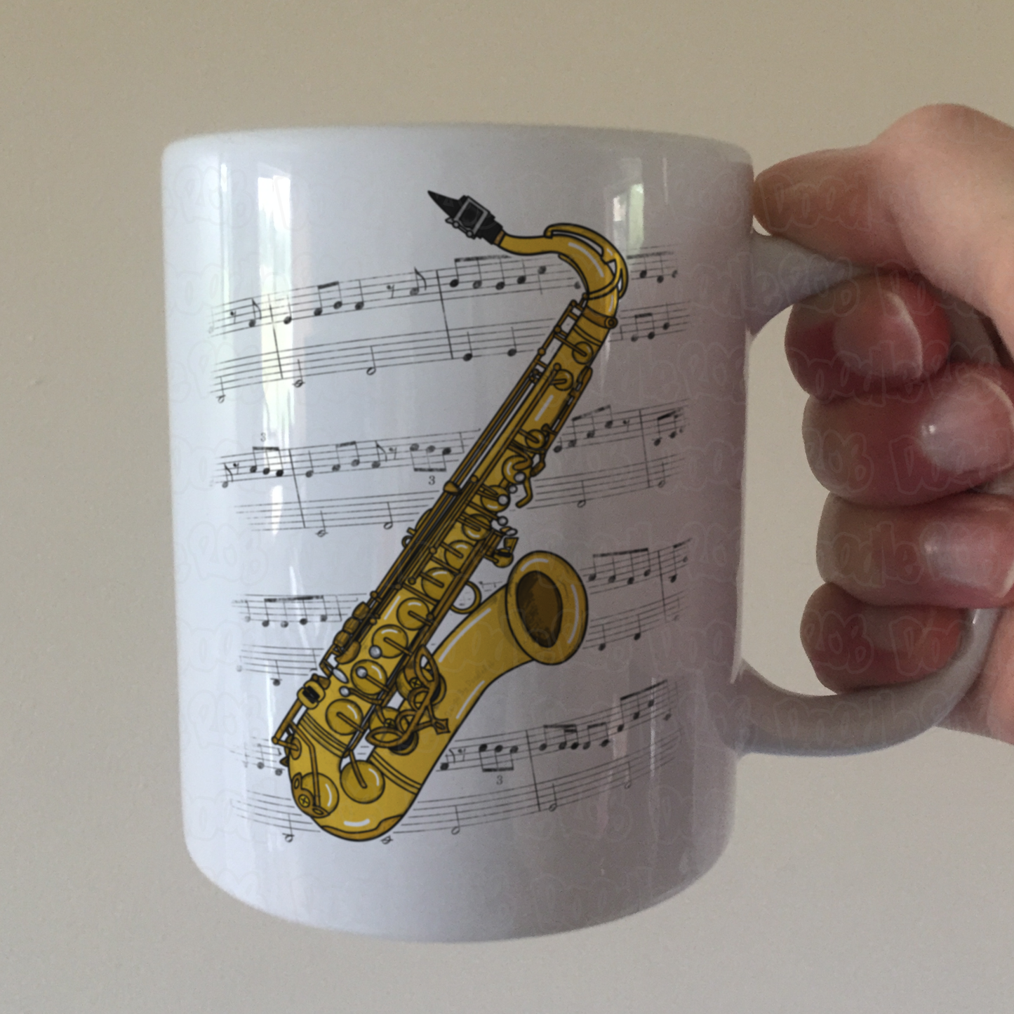 Saxophone Music Notation Mug (Colour) - Saxophonist Mug - Sax Player Gift