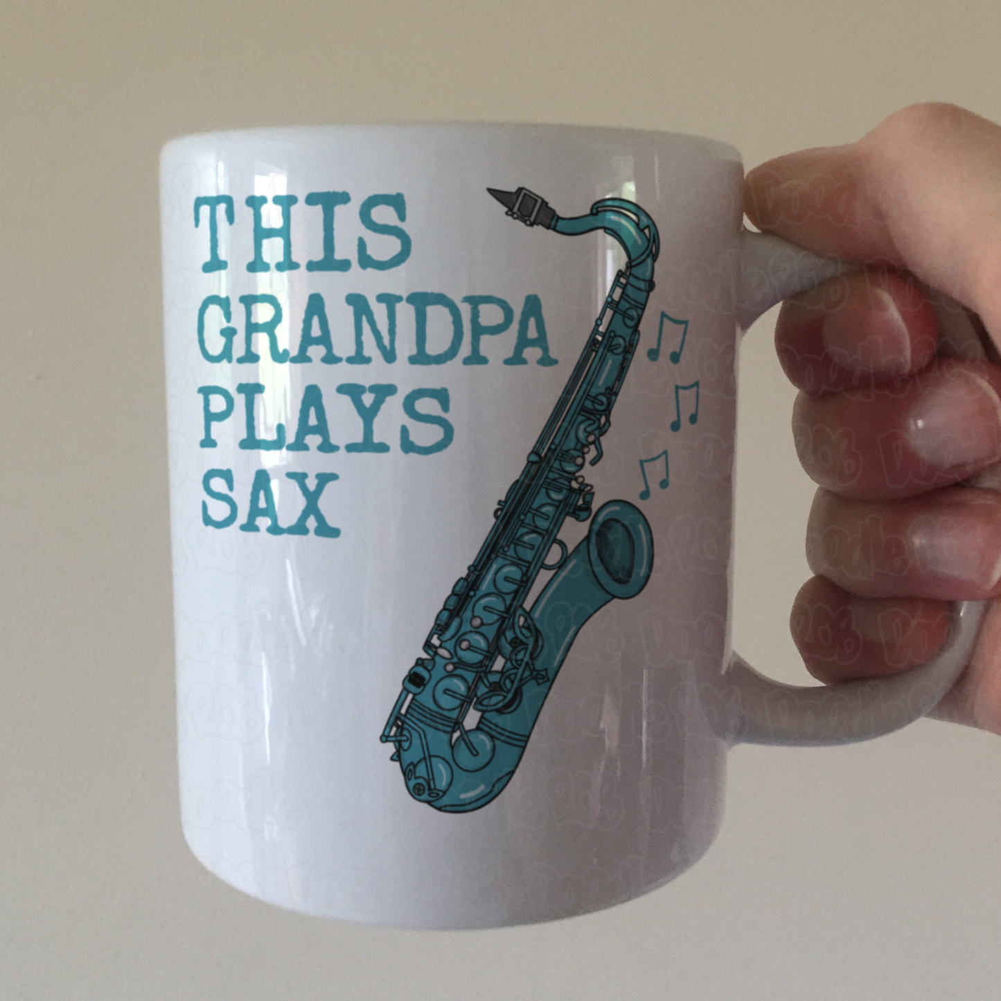 Saxophone Father's Day Mug - This Grandpa Plays Sax - Saxophonist Musician Gift