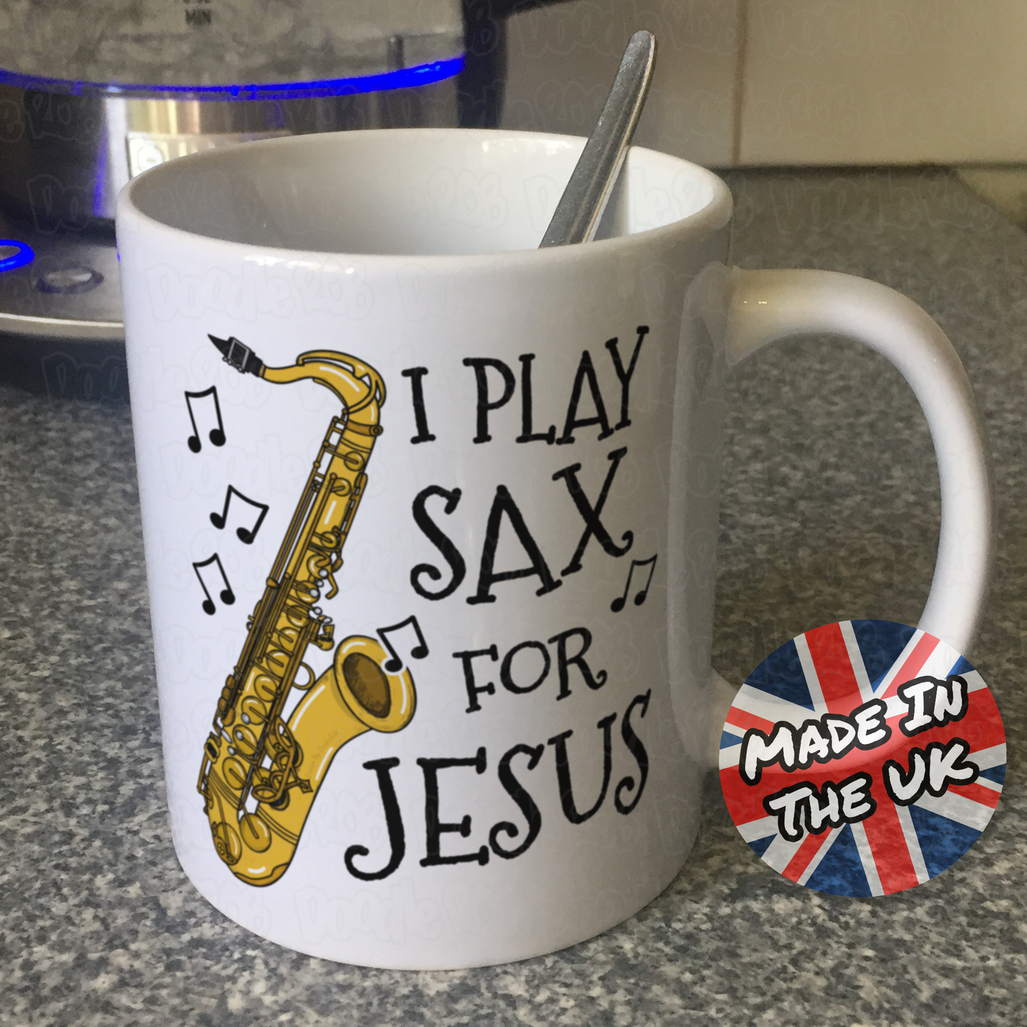 Christian Saxophone Mug - I Play Sax For Jesus - Church Saxophonist