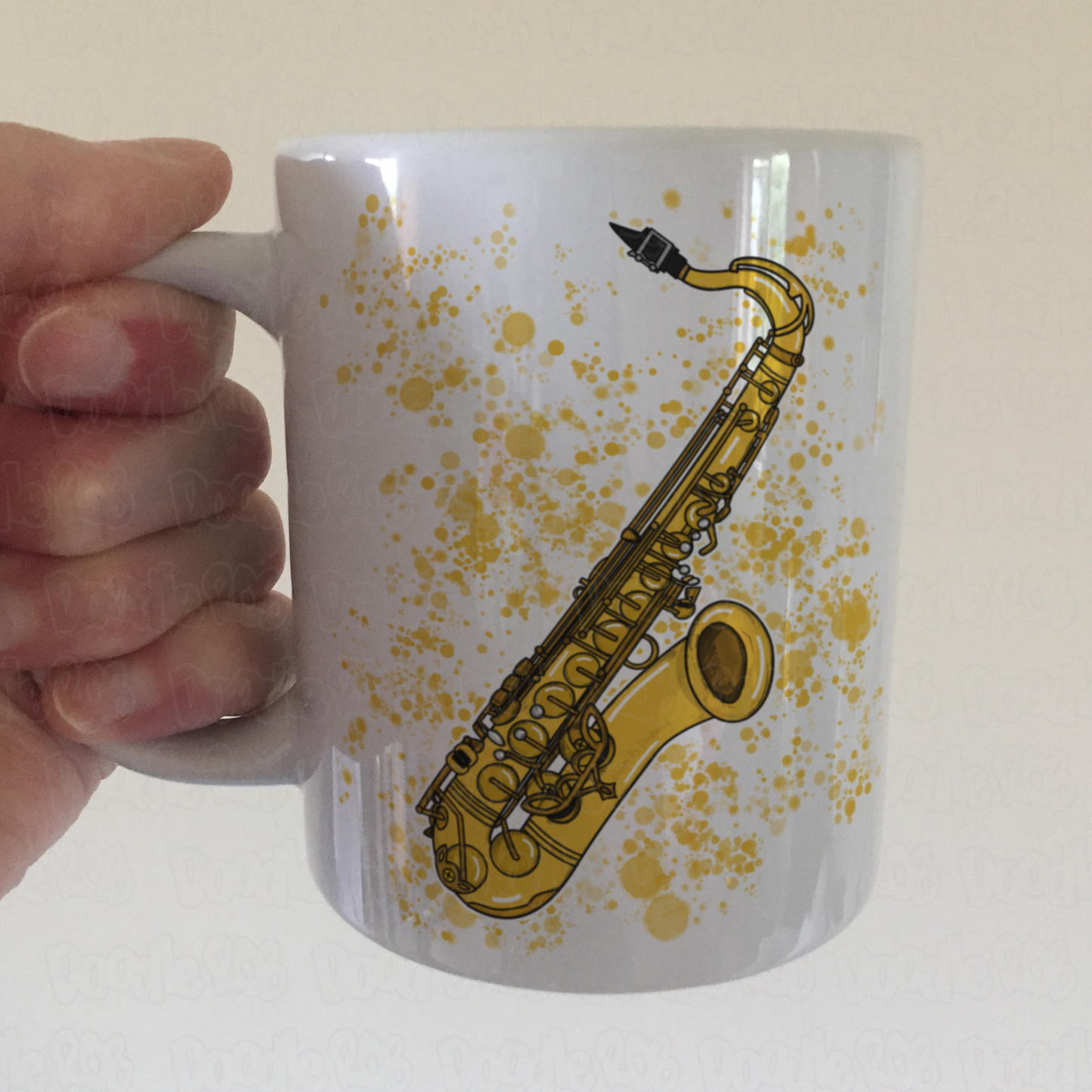 Saxophone Paint Splatter Mug - Saxophonist Mug - Gift For Sax Player