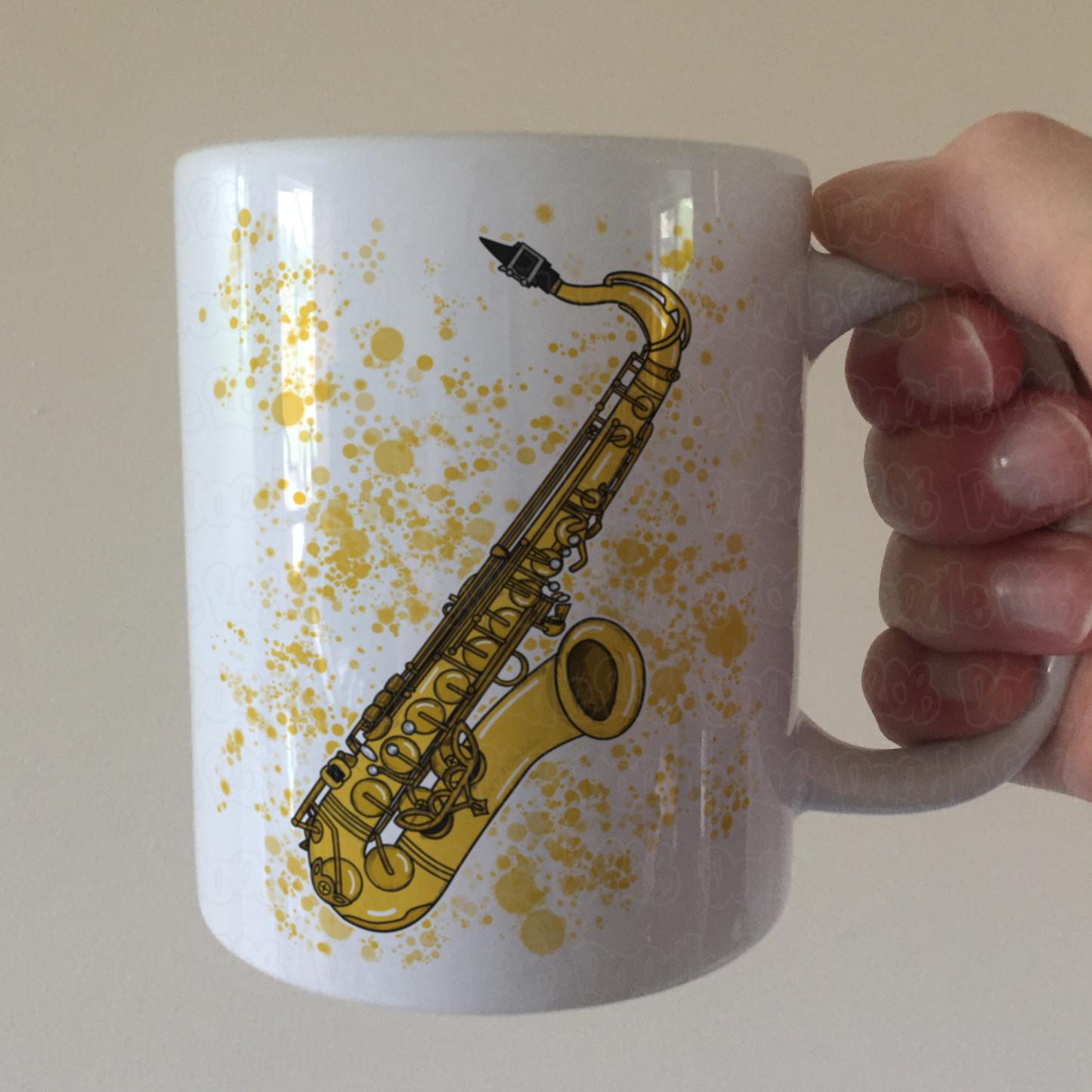 Saxophone Paint Splatter Mug - Saxophonist Mug - Gift For Sax Player