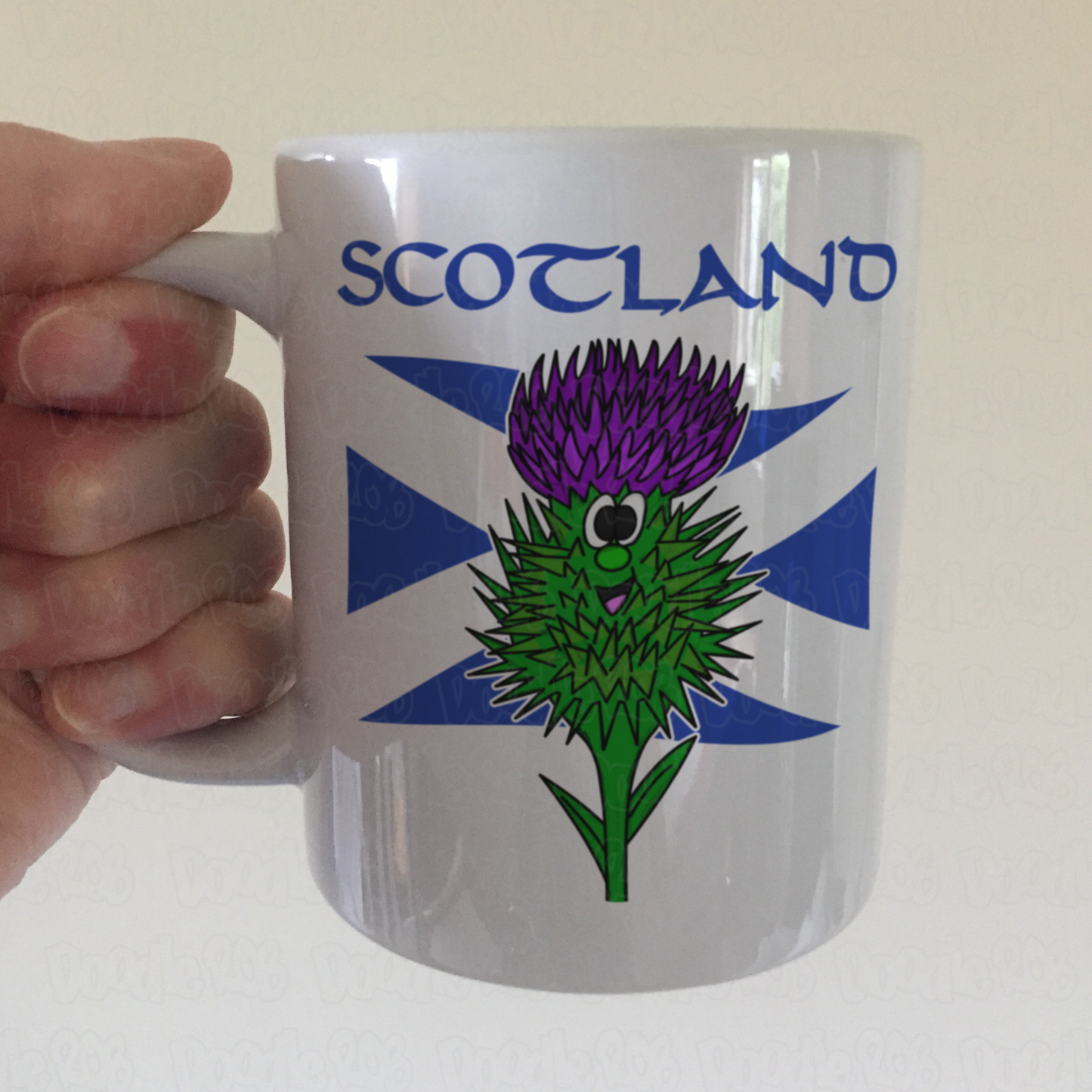 Scottish Flag Thistle Mug - Patriotic Scotland Mug - St Andrew's Day Gift