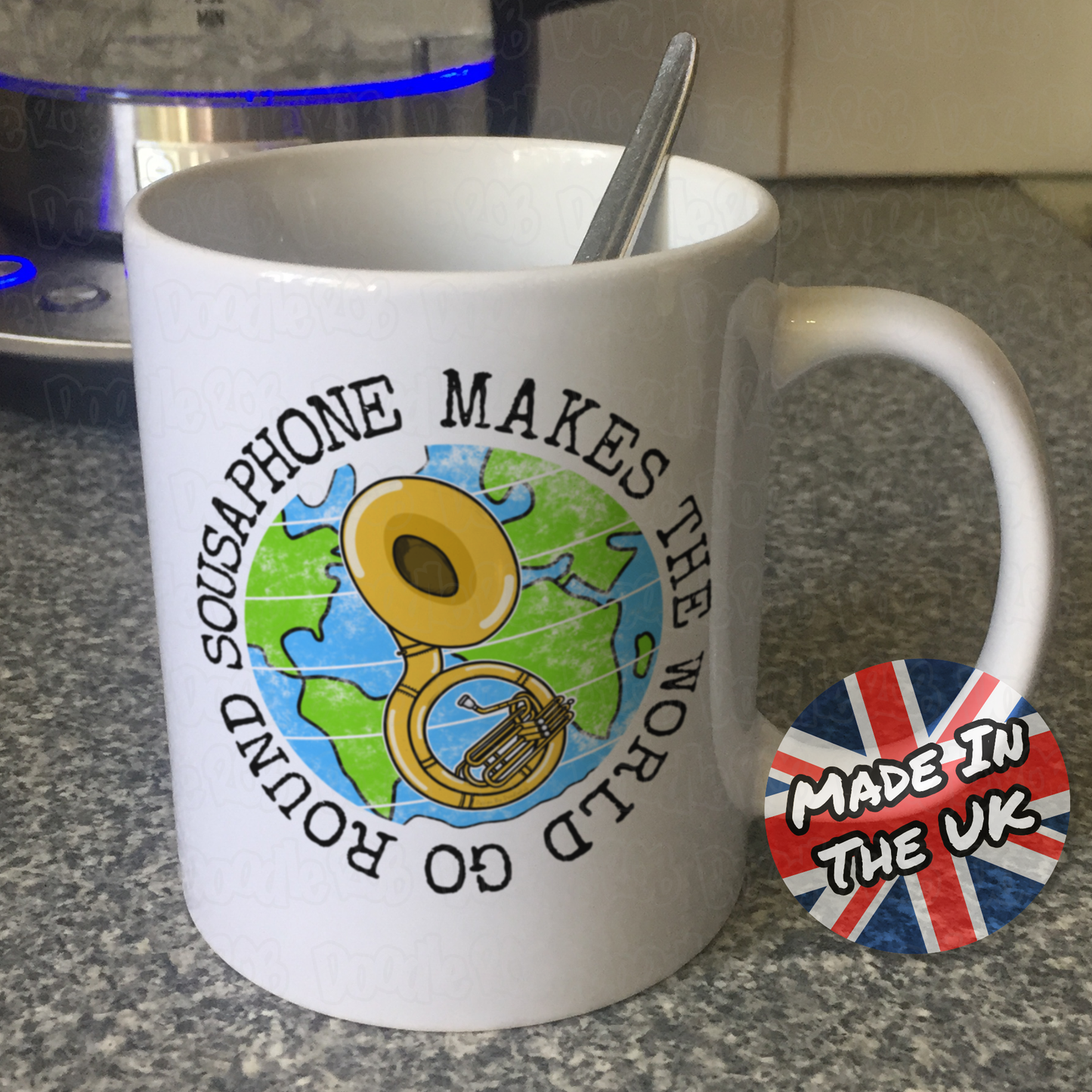 Sousaphone Mug - Sousaphone Makes The World Go Round - Gift For Sousaphonist - Brass Musician Gift