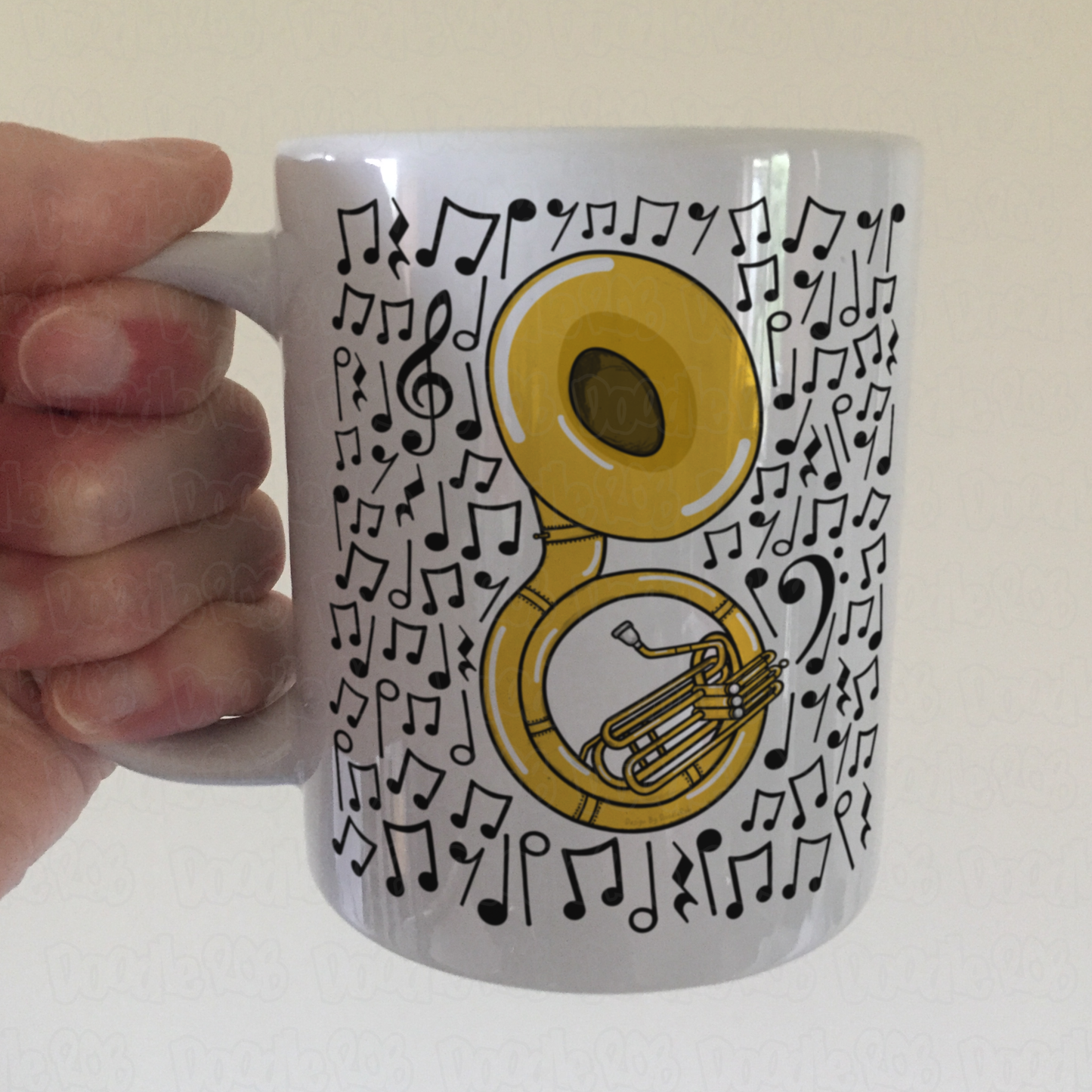 Sousaphone Musical Notes Mug - Gift For Sousaphonist - Brass Musician Gift