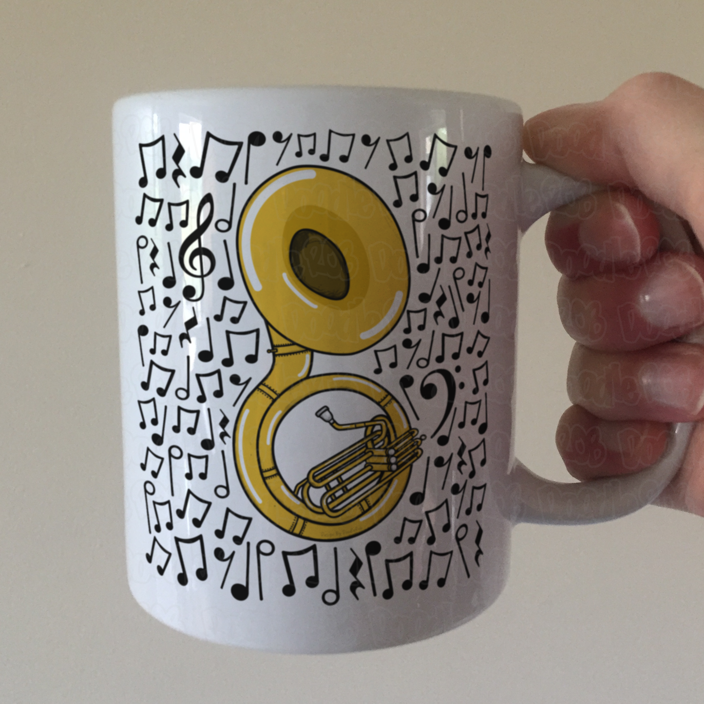 Sousaphone Musical Notes Mug - Gift For Sousaphonist - Brass Musician Gift