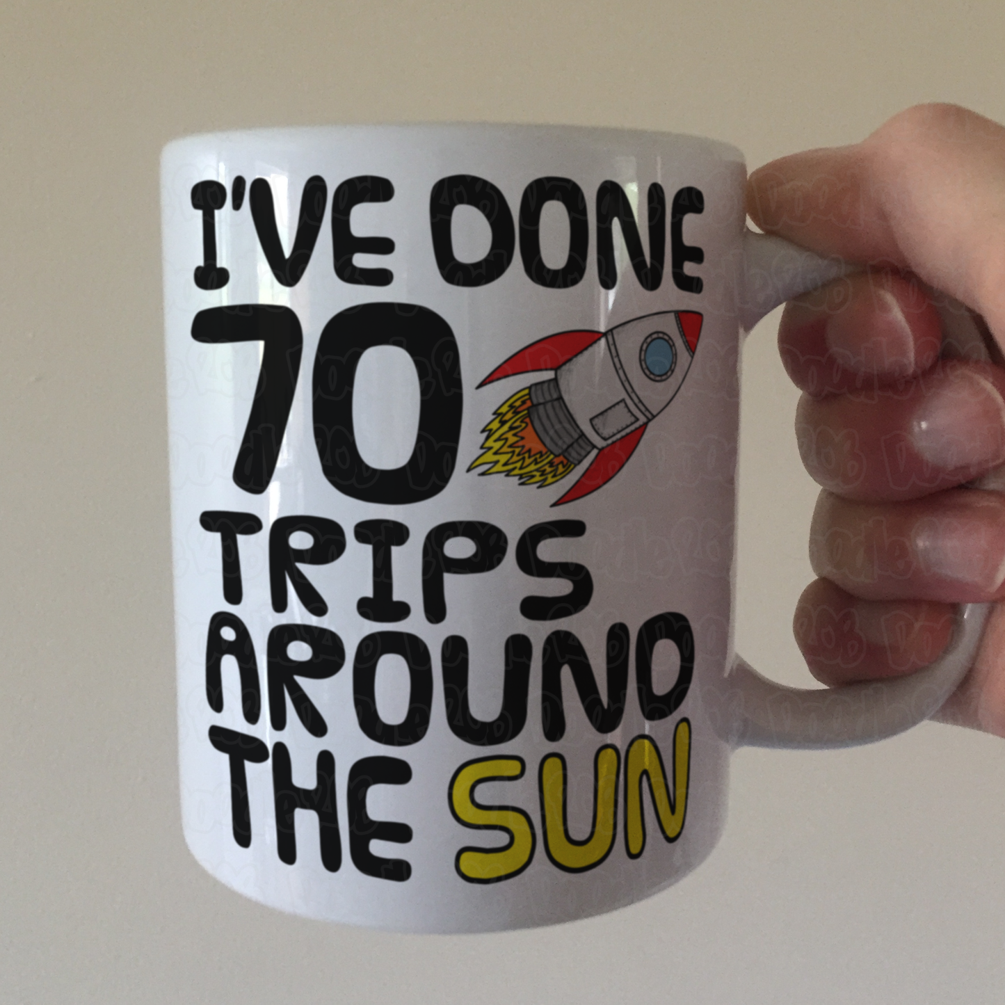 Space Rocket 70th Birthday Mug - I've Done 70 Trips Around The Sun - Funny 70th Birthday Gift