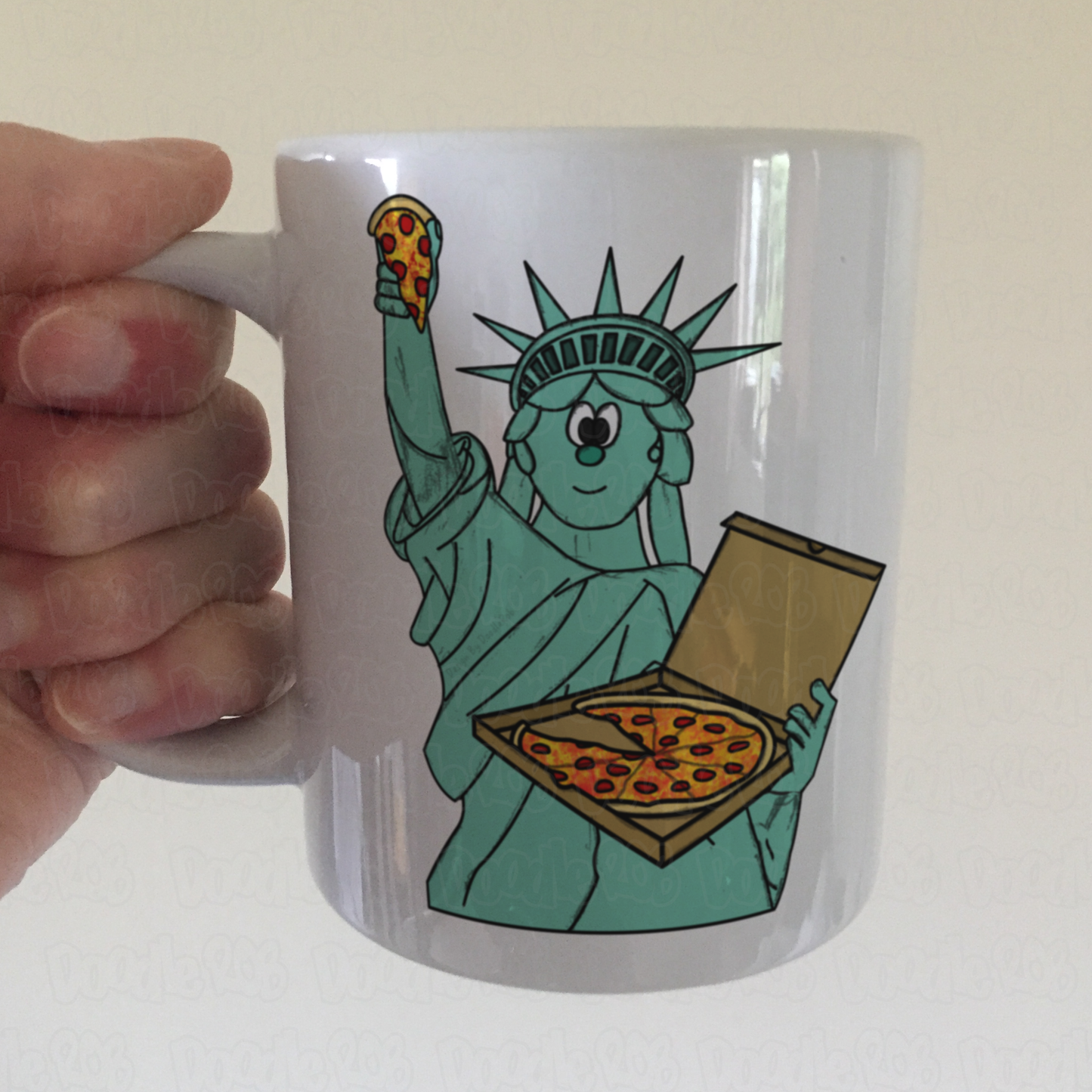 Funny Statue Of Liberty Mug - Statue Of Liberty Holding Pizza - Gift For Pizza Lovers