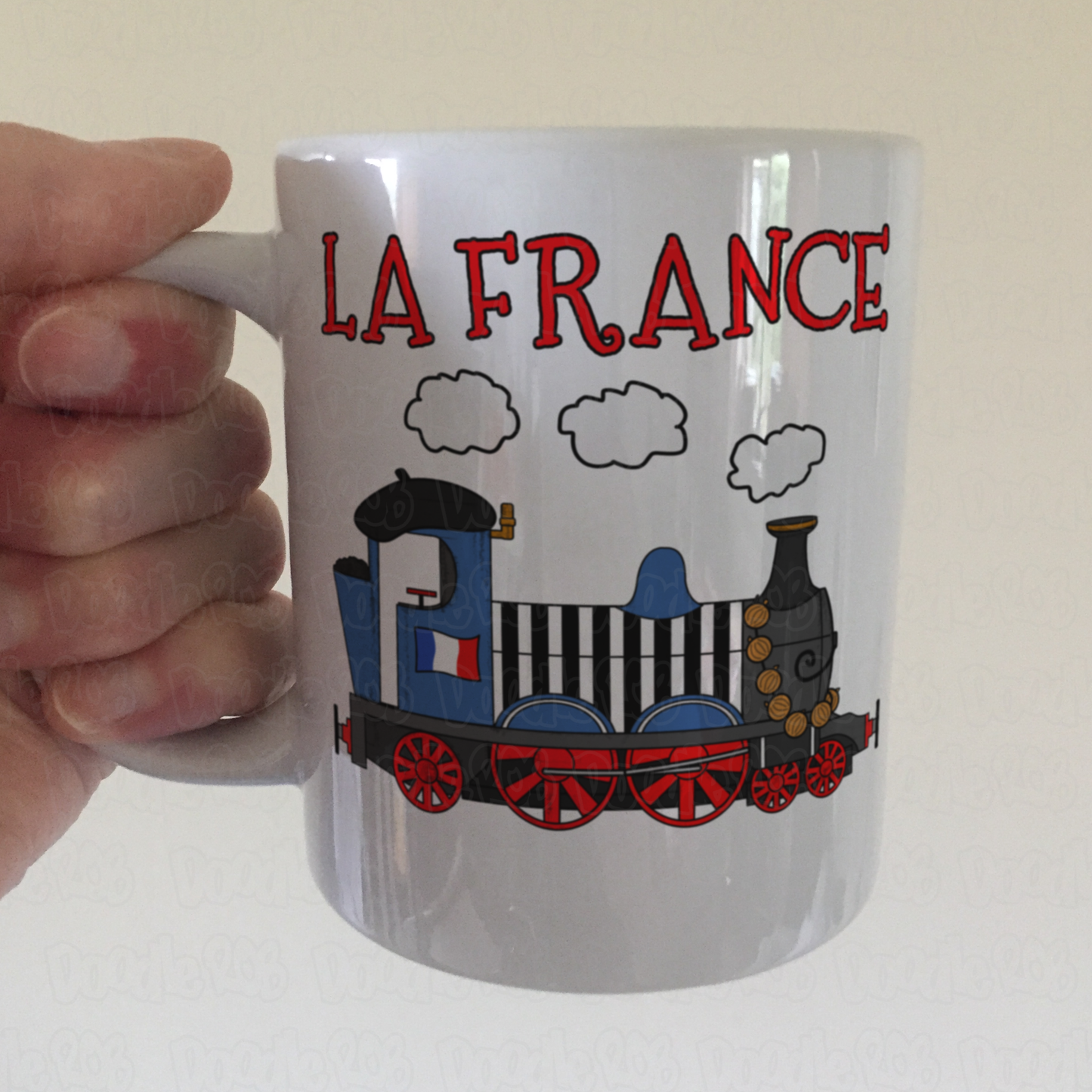 French Steam Train Mug - Funny France Mug - Rail Enthusiast Gift - Bastille Day Gift For Kids