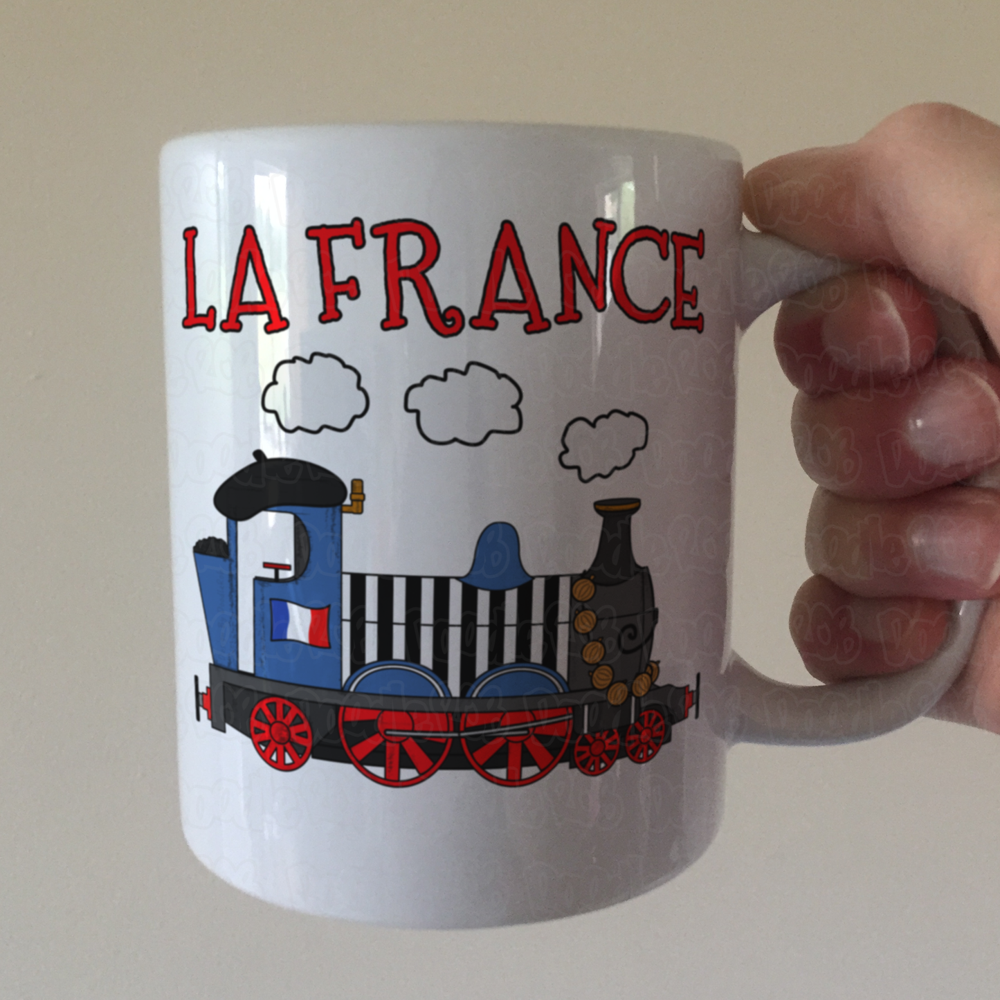 French Steam Train Mug - Funny France Mug - Rail Enthusiast Gift - Bastille Day Gift For Kids