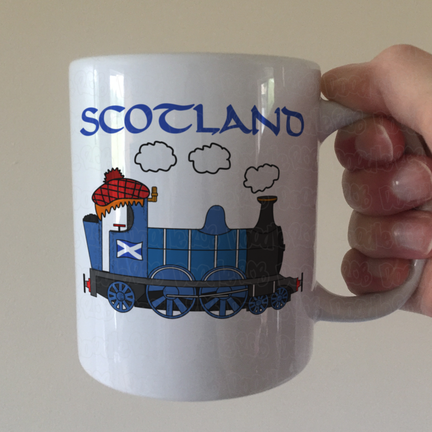 Scottish Steam Train Mug - Funny Scotland Mug - St Andrew's Day Gift For Boy