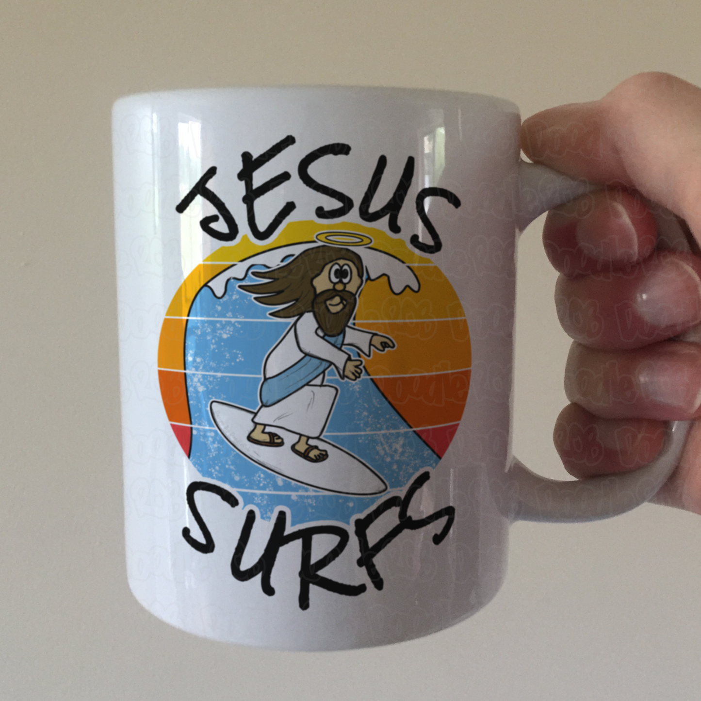 Christian Surfer Mug - Jesus Surfers - Gift For Surfer - Funny Church Gift