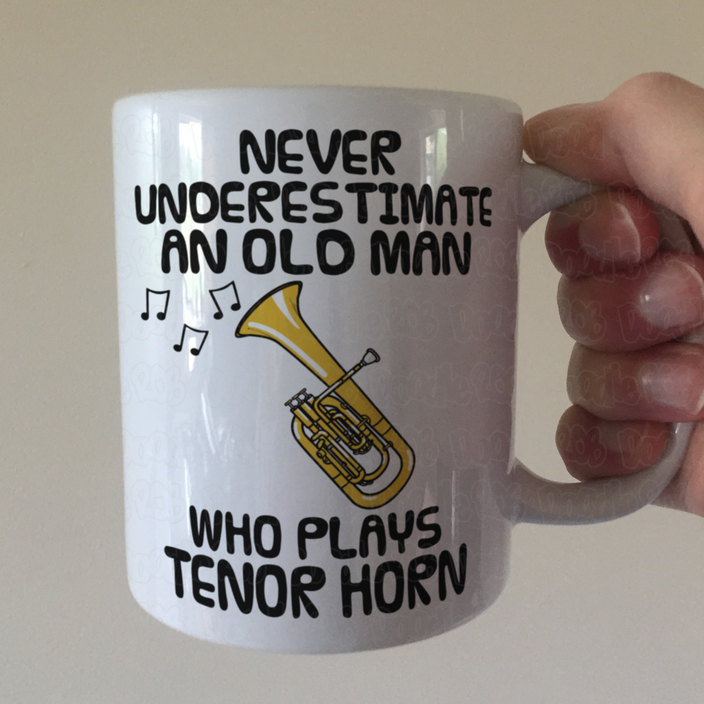 Funny Tenor Horn Mug - Never Underestimate An Old Man Who Plays Tenor Horn - Brass Musician Gift For Him