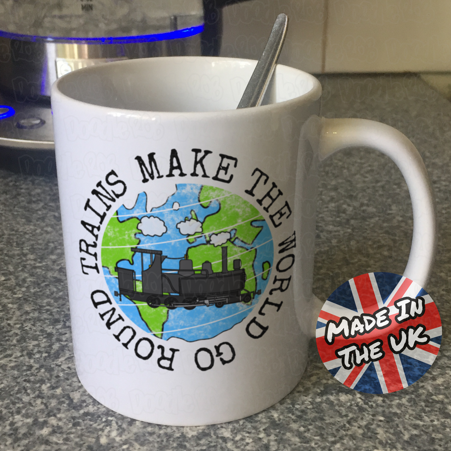 Funny Steam Train Mug - Trains Make The World Go Round - Model Railway Enthusiast Gift