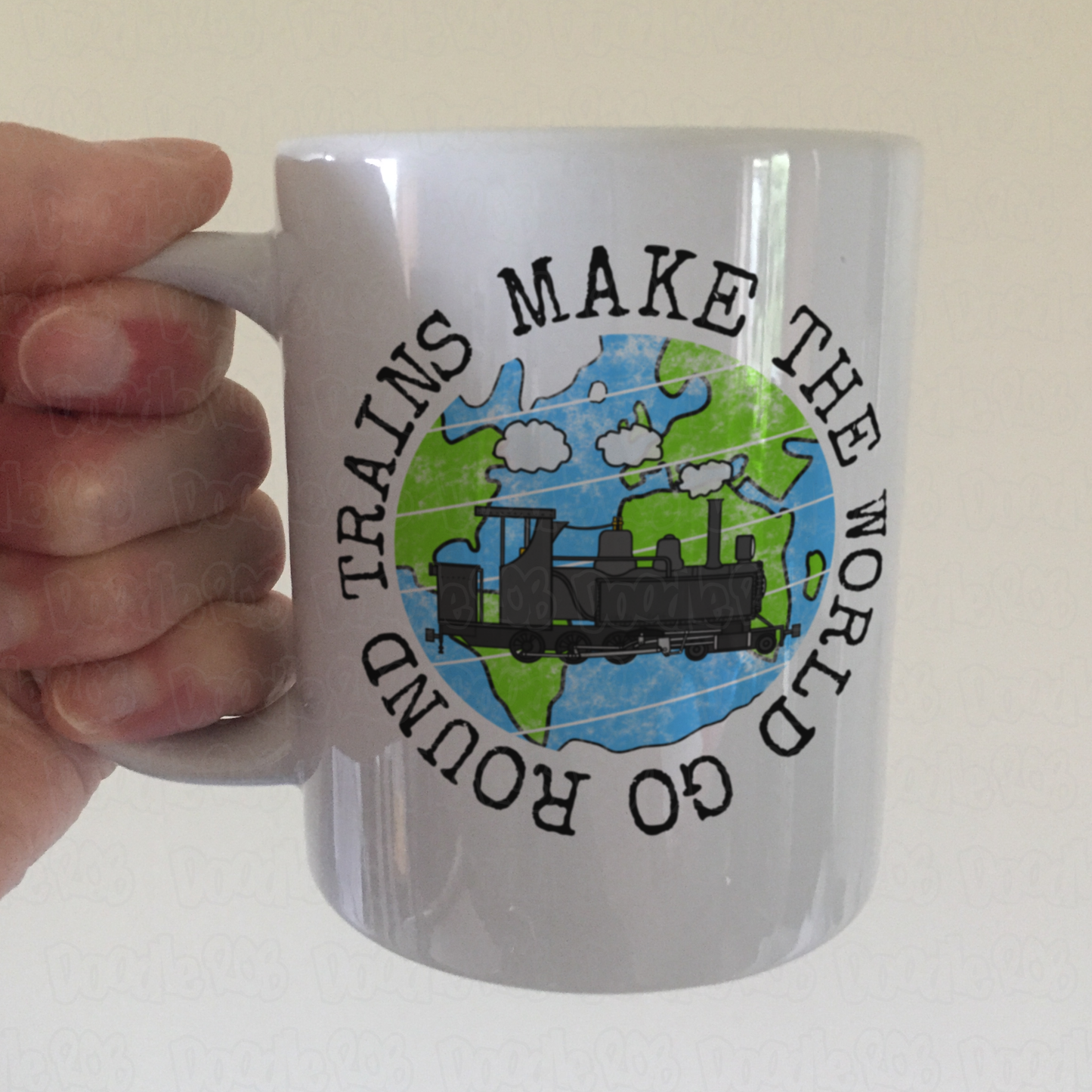 Funny Steam Train Mug - Trains Make The World Go Round - Model Railway Enthusiast Gift